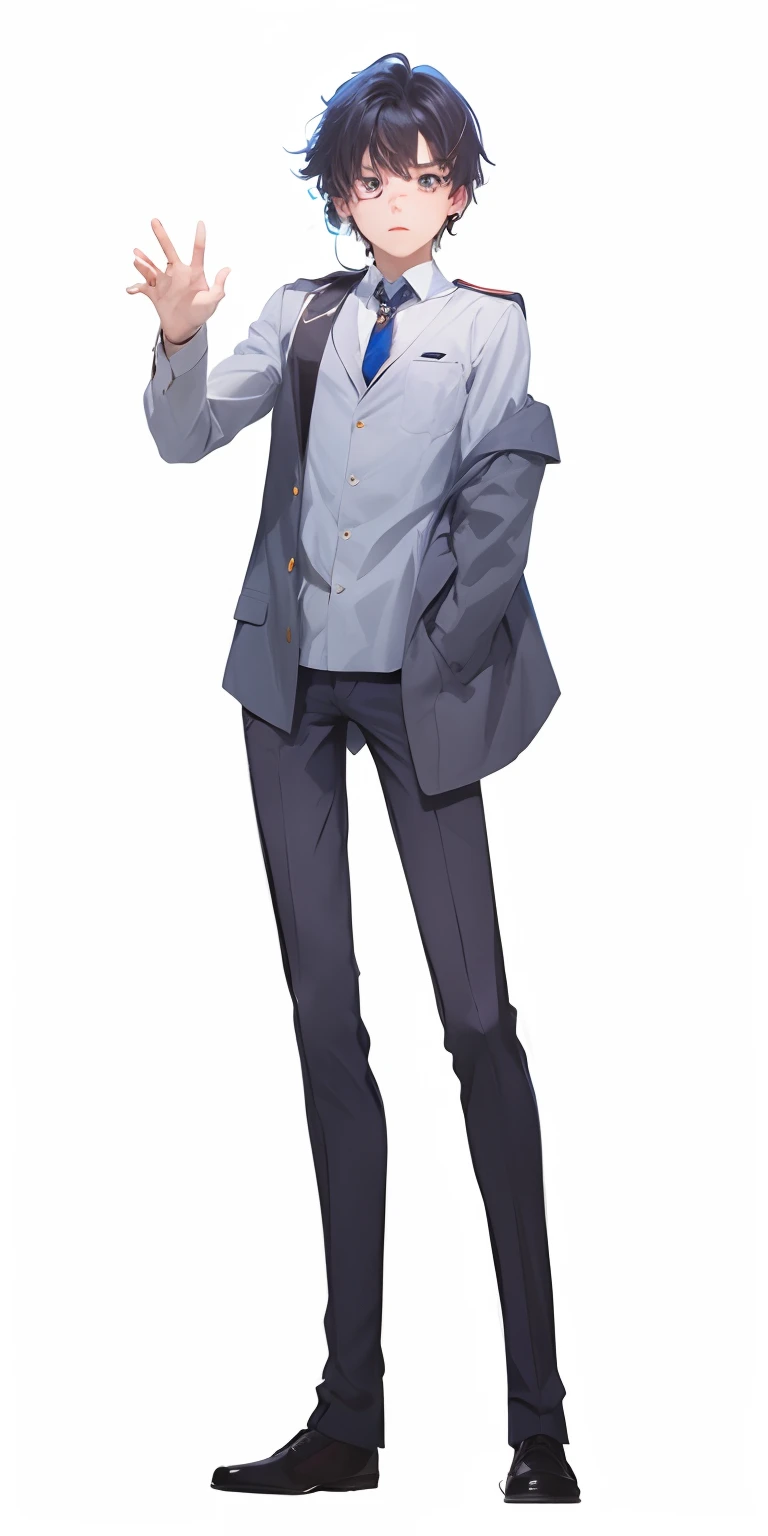 A high school boy is sitting hollow in a quiet classroom