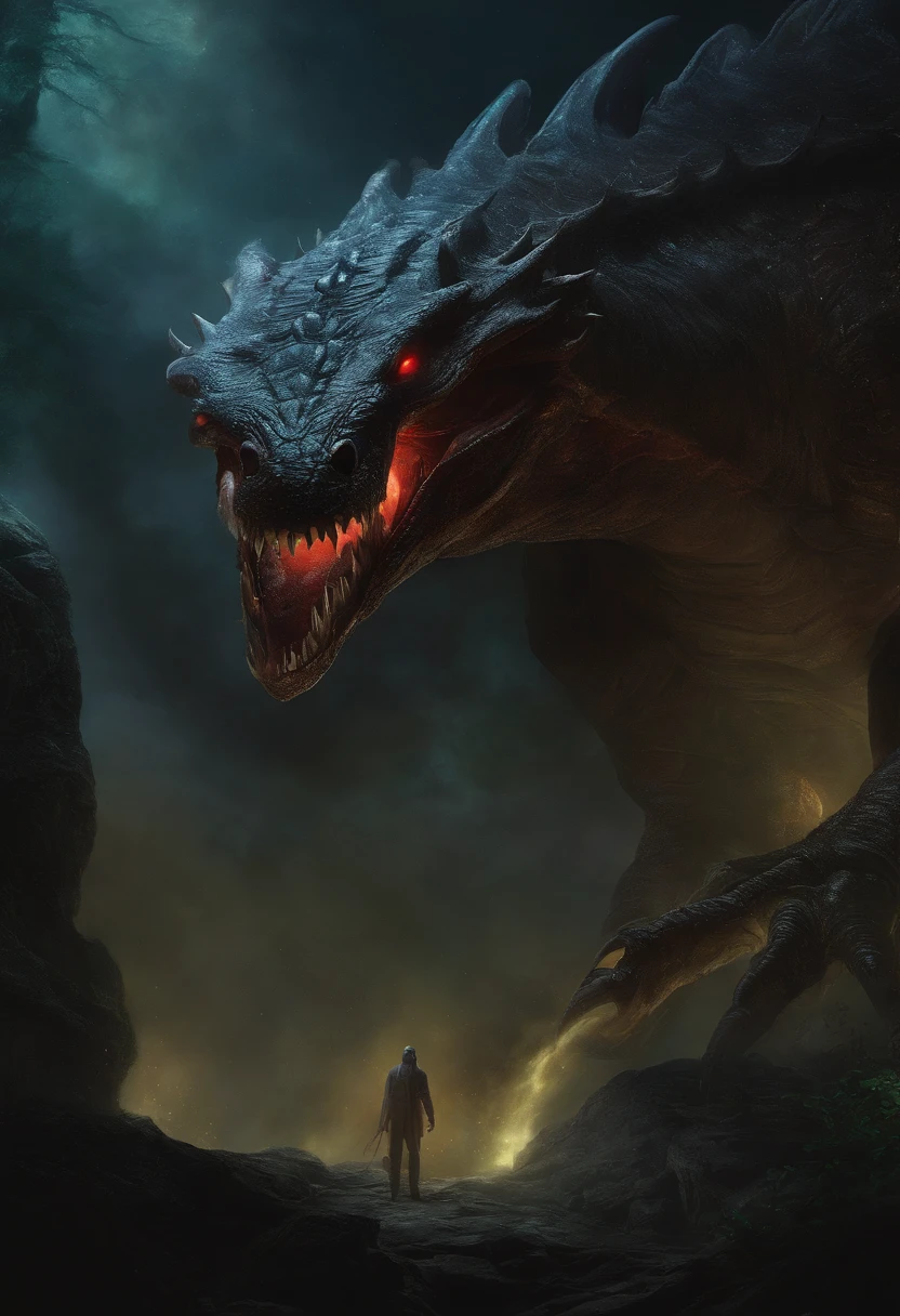 A painting of most beautiful lifeform in the galaxy, Sci - fi Art of Fiction, Science fiction artwork, Miss October, , Crocs de carnage, Horror fantasy art, comics cover, Horror concept art, venin, Art fantastique et horreur, Detailed illustration of 4K horror, Demonic creature, Dark Fantasy Horror Art