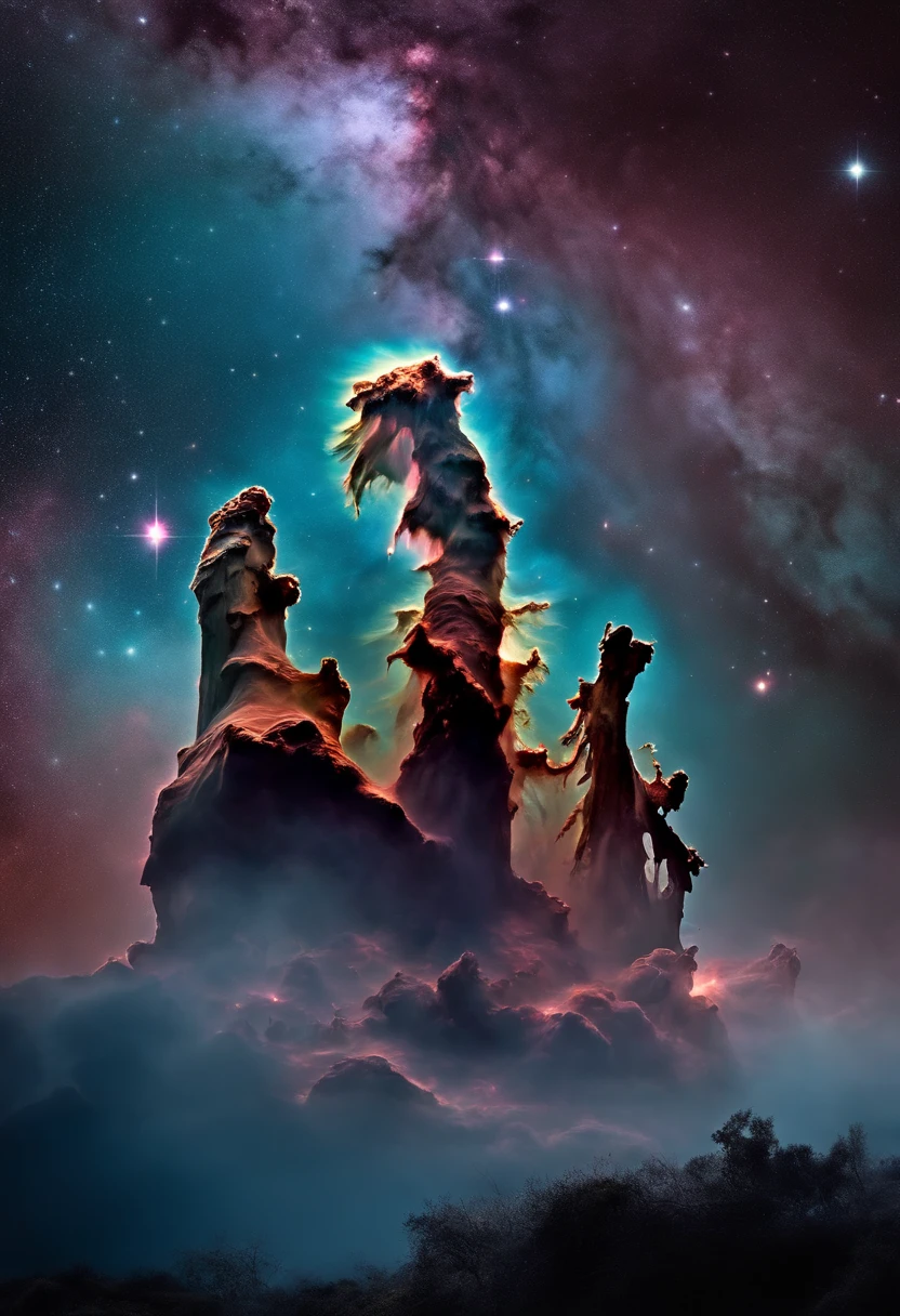 pillars of creation, Dark Galaxy, Deep Black