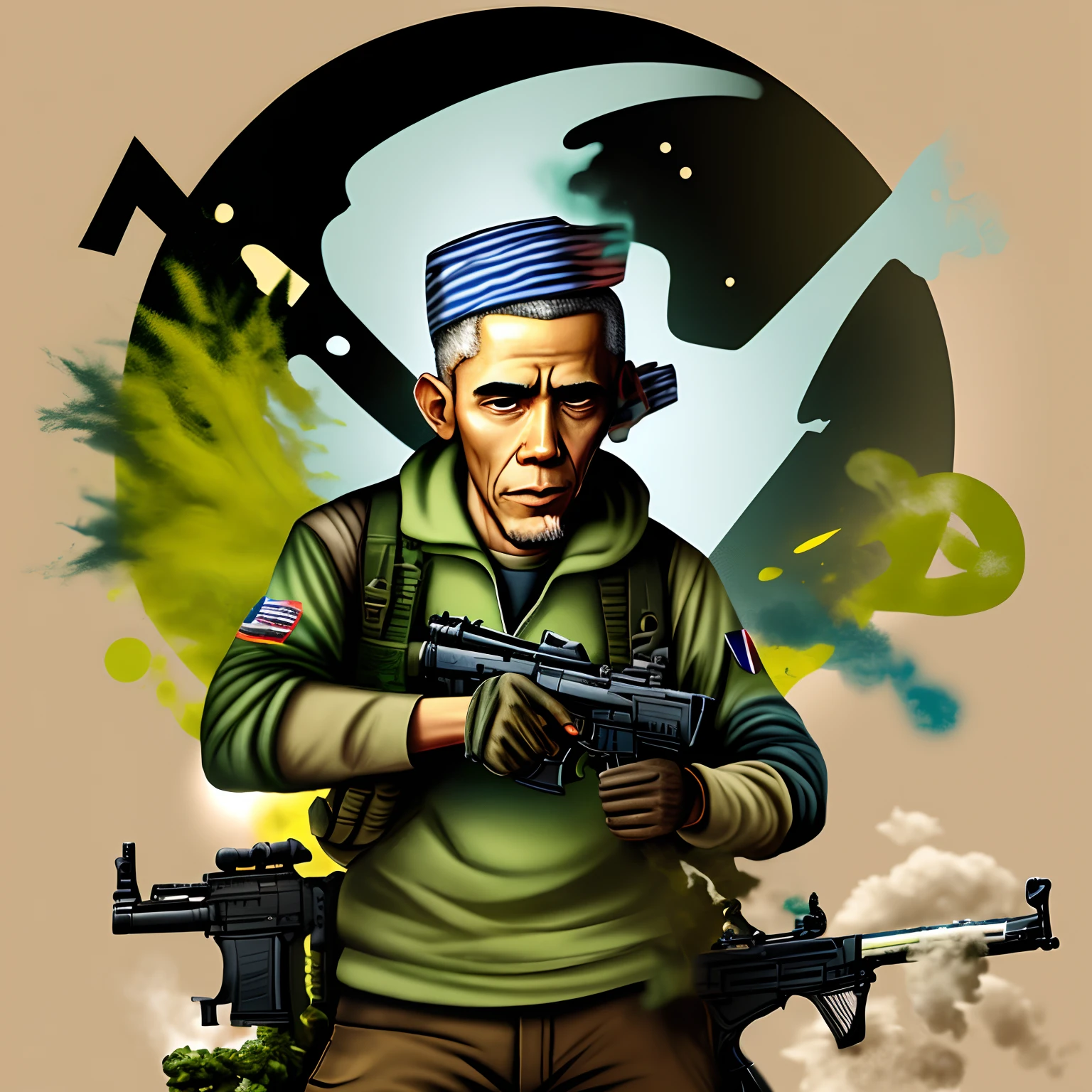 Obama, AK-47, high on weed