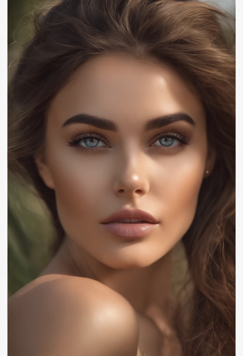 Arafed woman completely , hispanique, fille sexy aux yeux bruns, ultra realist, Meticulously detailed, Portrait Sophie Mudd, cheveux bruns et grands yeux, selfie of a young woman, , Violet Myers, sans maquillage, maquillage naturel, looking straight at camera, Visage avec Artgram, Maquillage subtil, Medium to large bust, Angelina Gomez's face, sexy