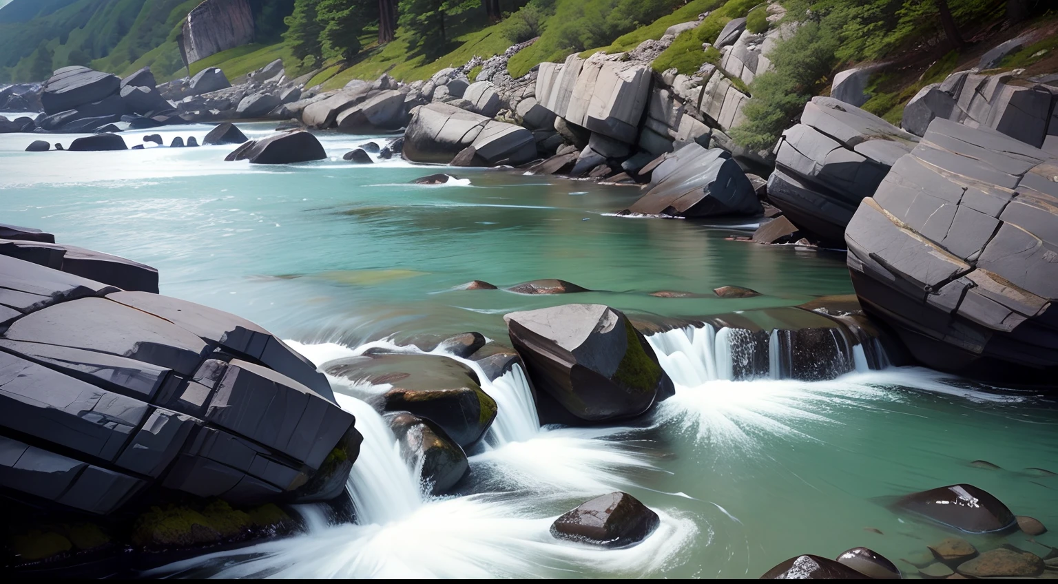 natta　a river　Craggy rocks