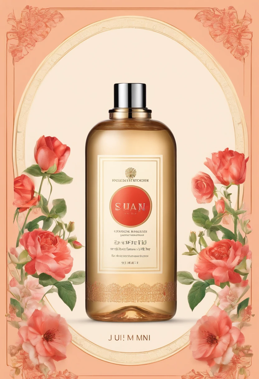 Have a water bottle,There is a flower on it, rosette, center of image, gentle, zun, C 12.0, su fu, Product photo, center of picture, Handsome, photoshoot for skincare brand, japanese collection product, Official product image, miniature product photo, ji-min, Detailed picture, 1x, detailled image, professional product photo
