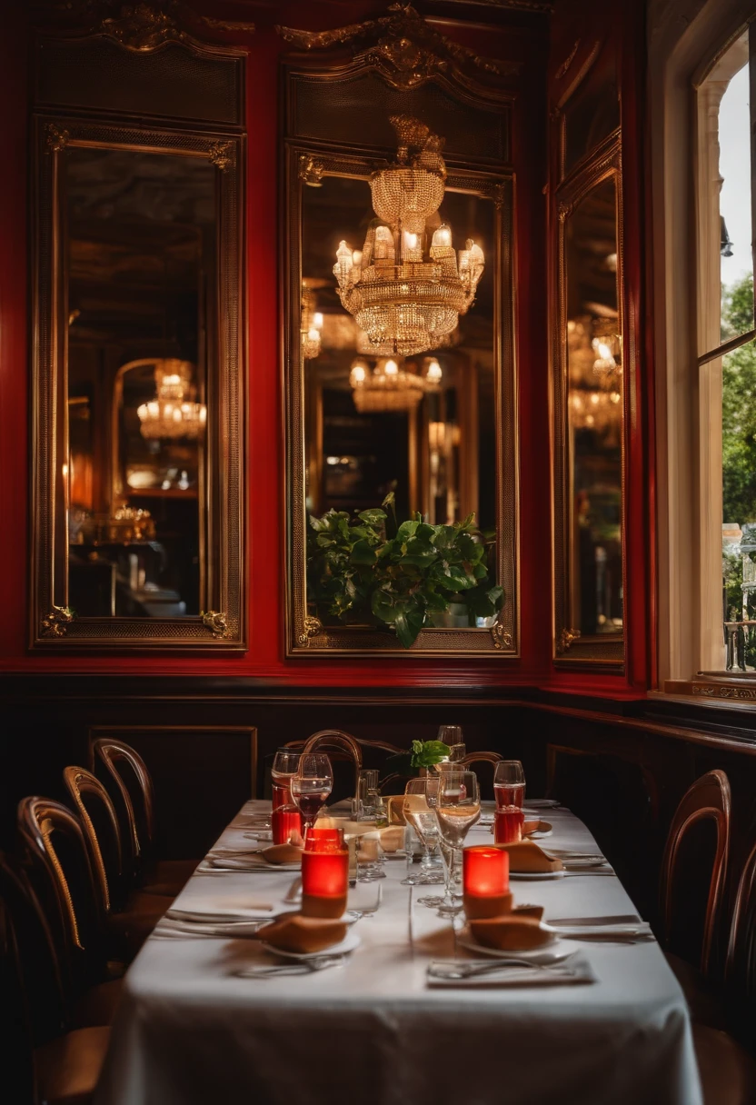 salle a manger, bistrot parisien, il pleut dehors, restaurant