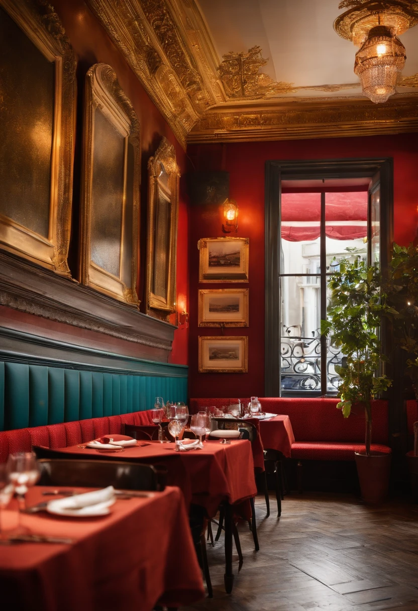 salle a manger, bistrot parisien, il pleut dehors, restaurant