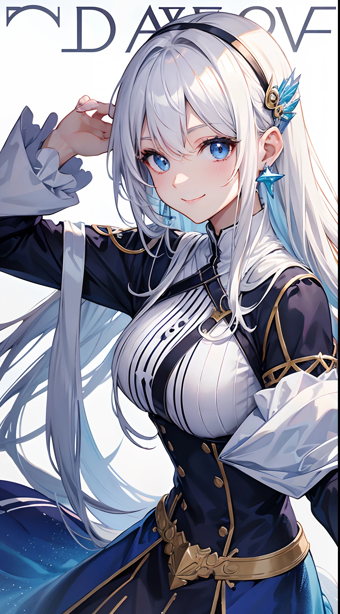 Silver Hair High school girls A fleeting smile Small breasts uniform Slender Emotionless straight Fair skin masterpiece