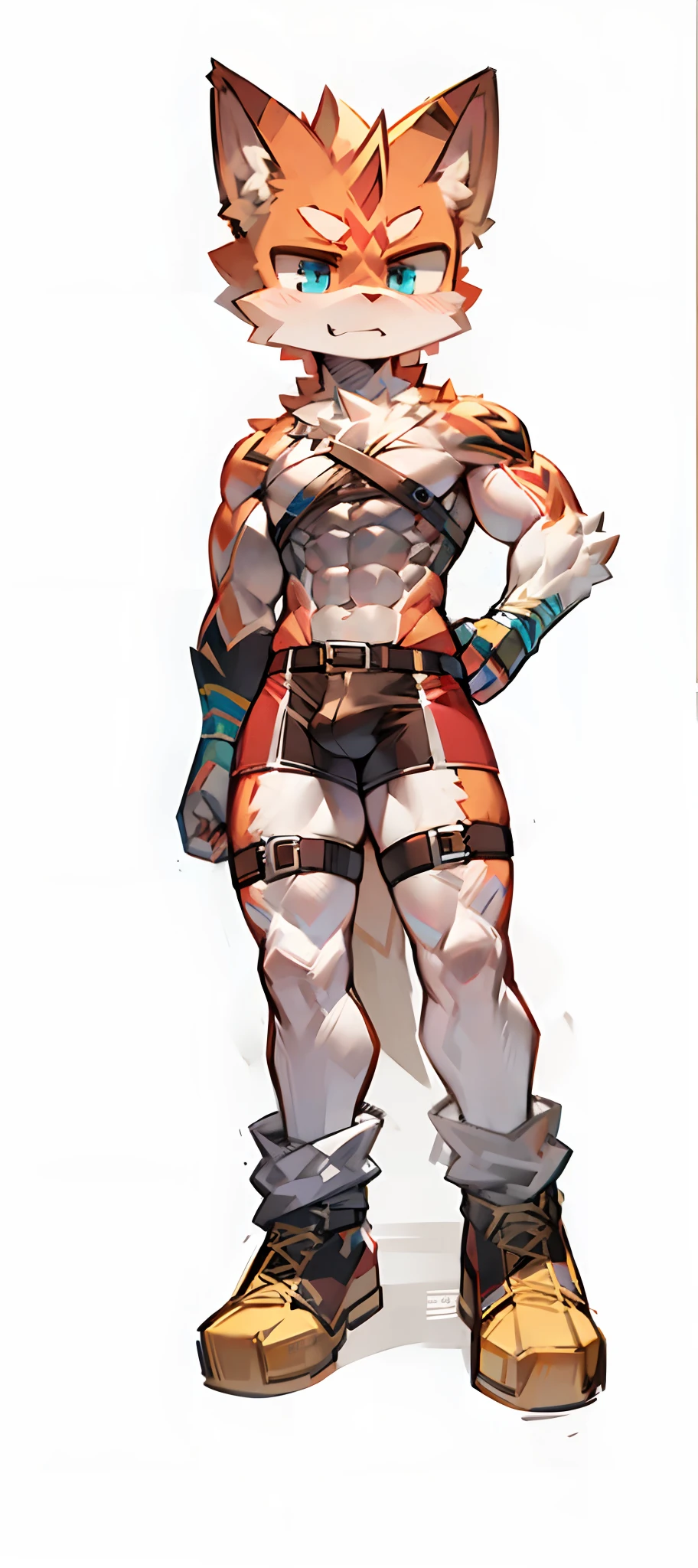 man, full body bondage harness, black boxers, shirtless, leather, sketch