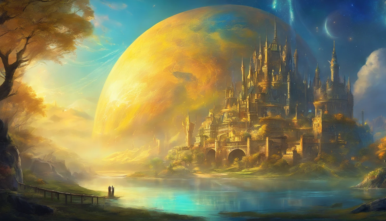 A world full of imagination, A rich world, Blue-yellow tones, Wide viewing angle, hyper realisitc