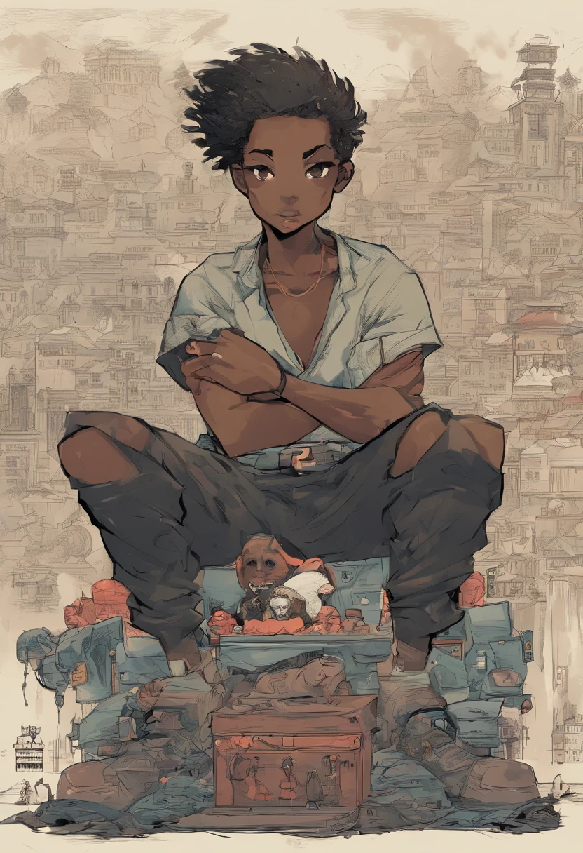 (melhor qualidade,4k,high resolution), (melhor qualidade,4k,high resolution), linda garota, cabelo pixie raspado muito curto, cabelo preto, olhos azuis, vestindo uma camiseta preta, cargo pants, cinto de ferramentas, manchas de graxa na pele