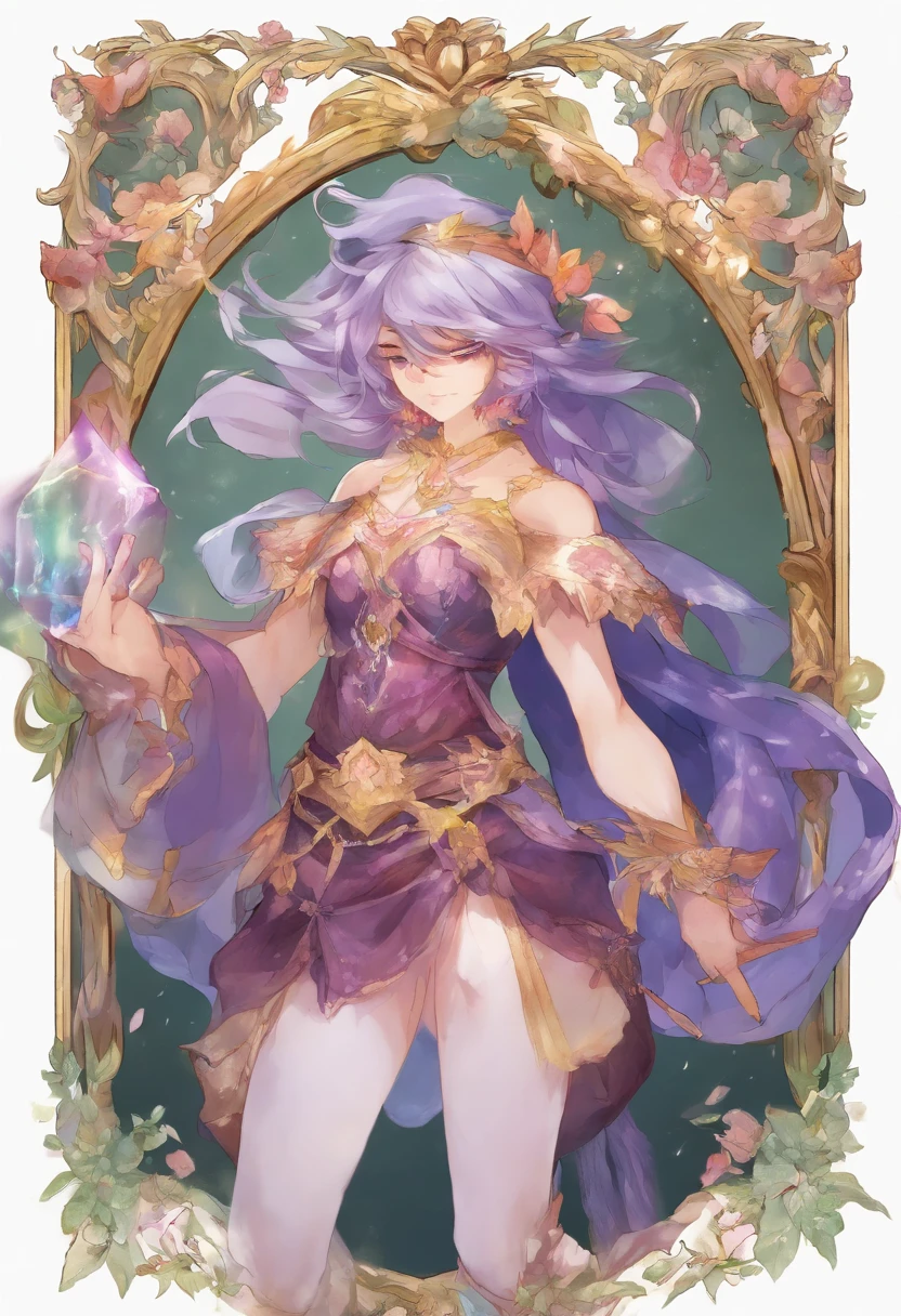 Positive:Fluorite woman, transparent, shining,whole body,magician
Negative:worst quality, low quality:1.4
DPM++ 2M Karras