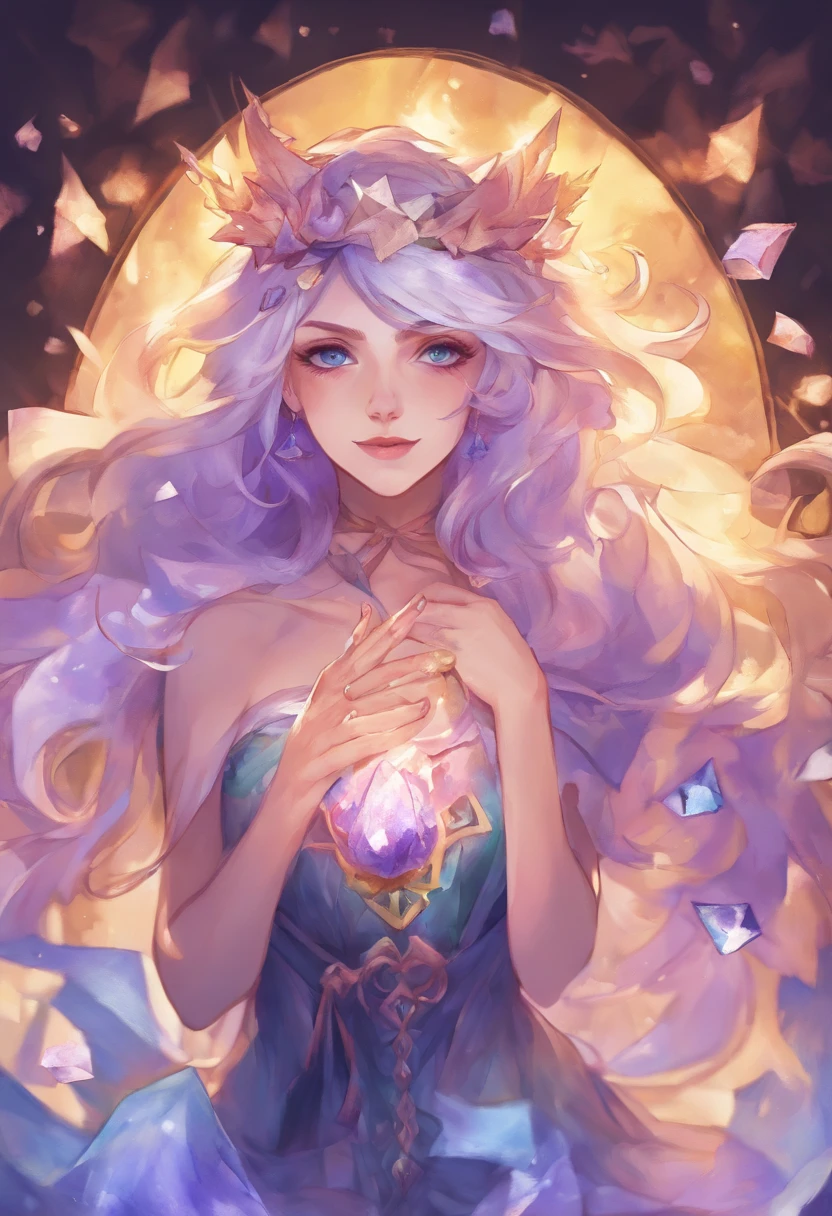 Positive:Fluorite woman, transparent, shining,whole body,magician
Negative:worst quality, low quality:1.4
DPM++ 2M Karras