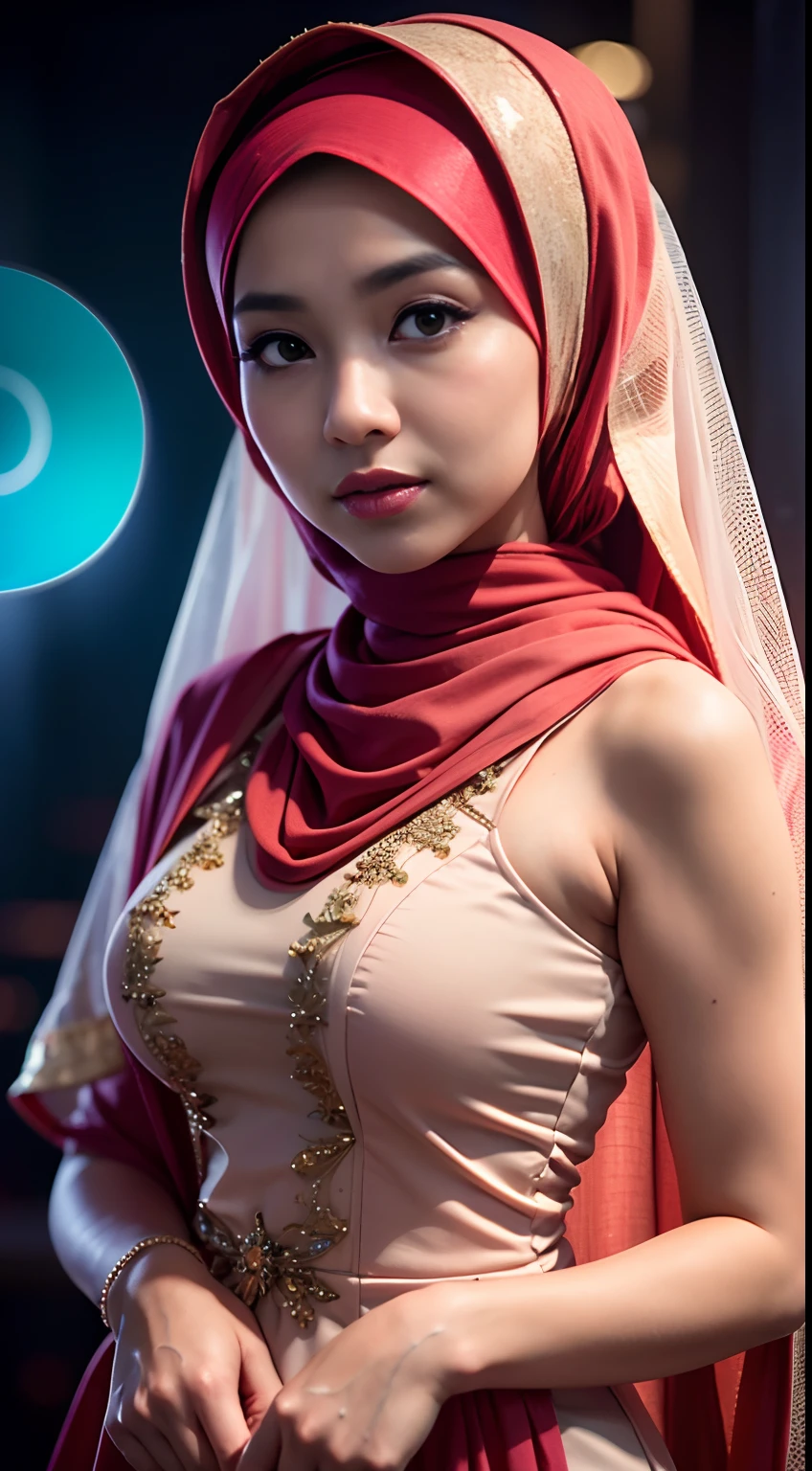 portrait, Japanese woman, 20 years old, cute face, thin smile, sexy body shape, big breasts, big buttocks, (hijab), fantasy Chinese dress costume, wearing fancy dress and bracelets, full colour, open legs : 1.9, squatting, straddling, peeing, peeing until she squirts, showing off her pussy, her pussy was clearly visible, in the crowd, at a festival, (8k, RAW photo, best quality, masterpiece:1.2), (realistic, photo-realistic:1.37), omertosa, (Kpop idol), (aegyo sal:1), detailed body, detailed face, detailed pussy creampie cityscape, professional lighting, cinematic light, photon mapping, radiosity, physically-based rendering,,