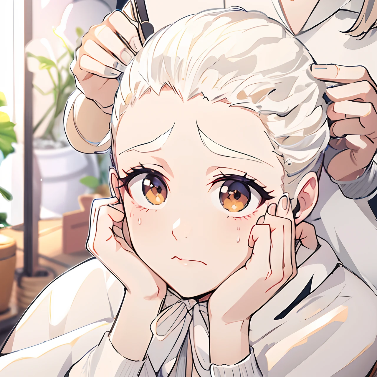 Change hair color to cream almost white