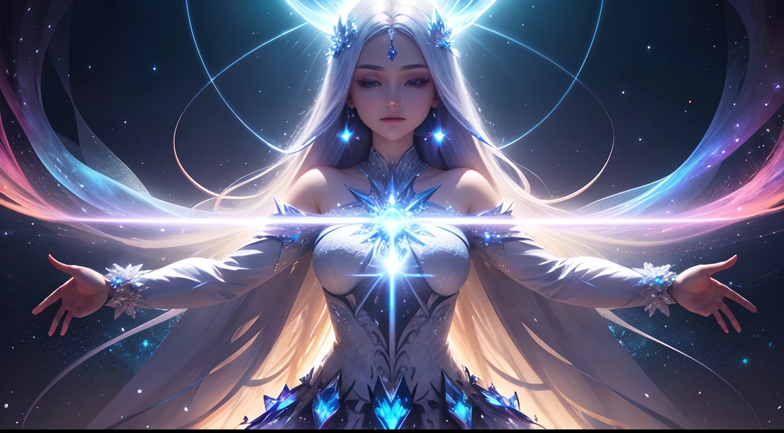 Depict a person with an aura of light, with subtle, flowing patterns representing unseen forces around them