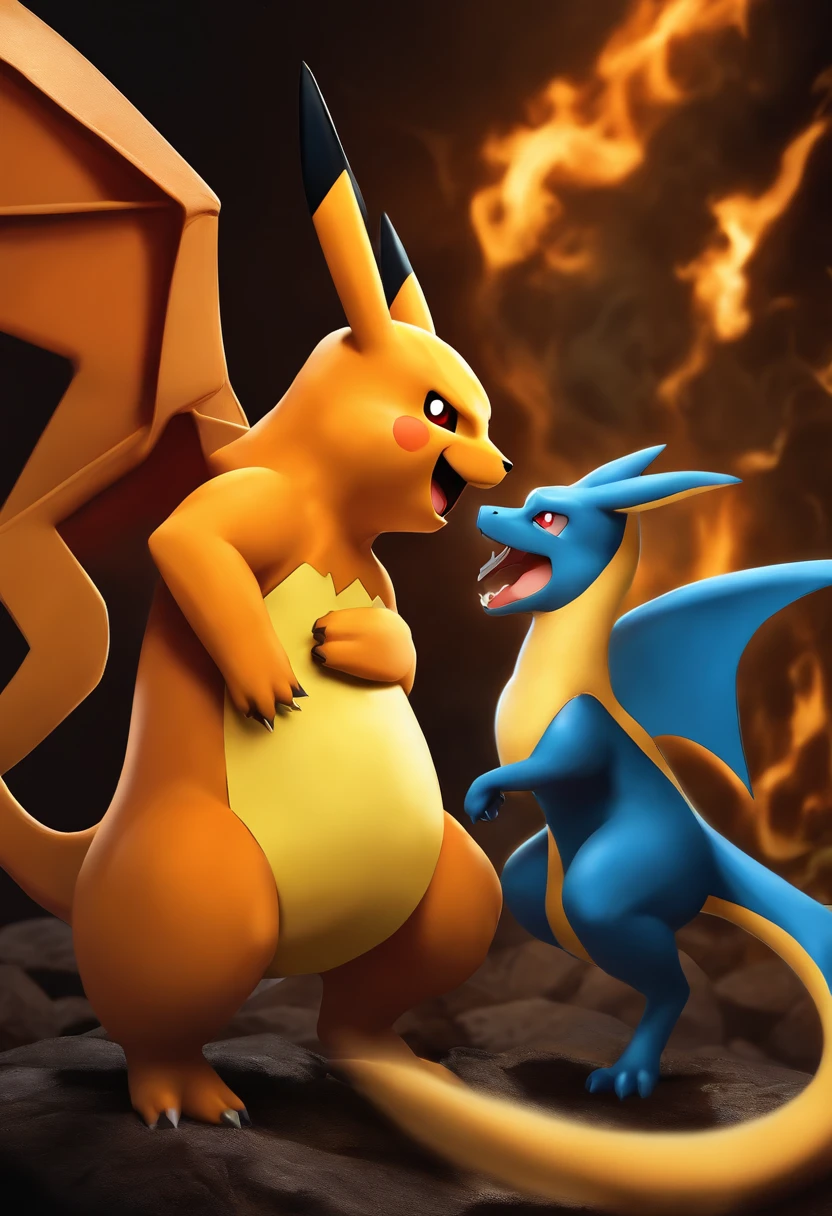pikachu vs charizard sideview
