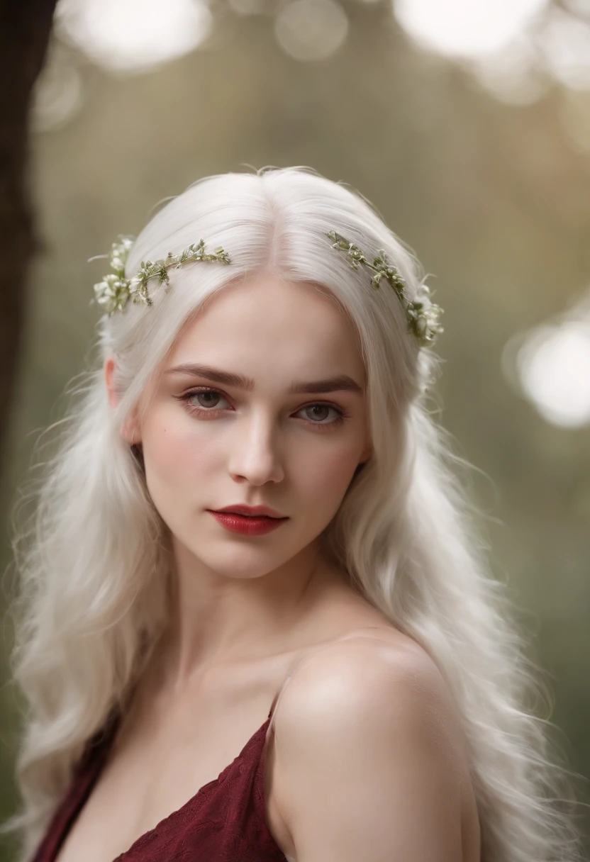 (((a deep reddish wound crosses her left cheek))) fair complexion, woman around 19 years old, natural white hair, distinctive green eyes, wearing kohl, slender and graceful, beautiful, candlelight in a medieval setting, ultra sharp focus, realistic shot, medieval female clothes, tetradic colors (scar:1.4)