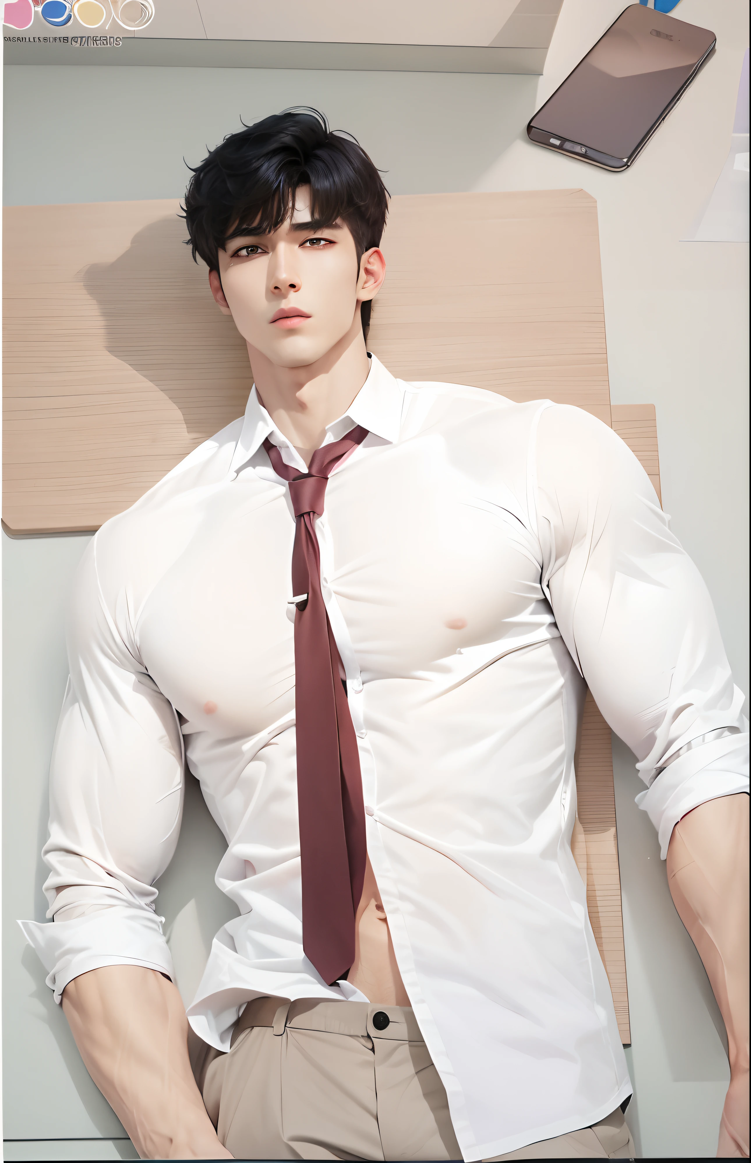 1 men , male , handsome , abs , school uniform , Realistic , Webtoon , black hair