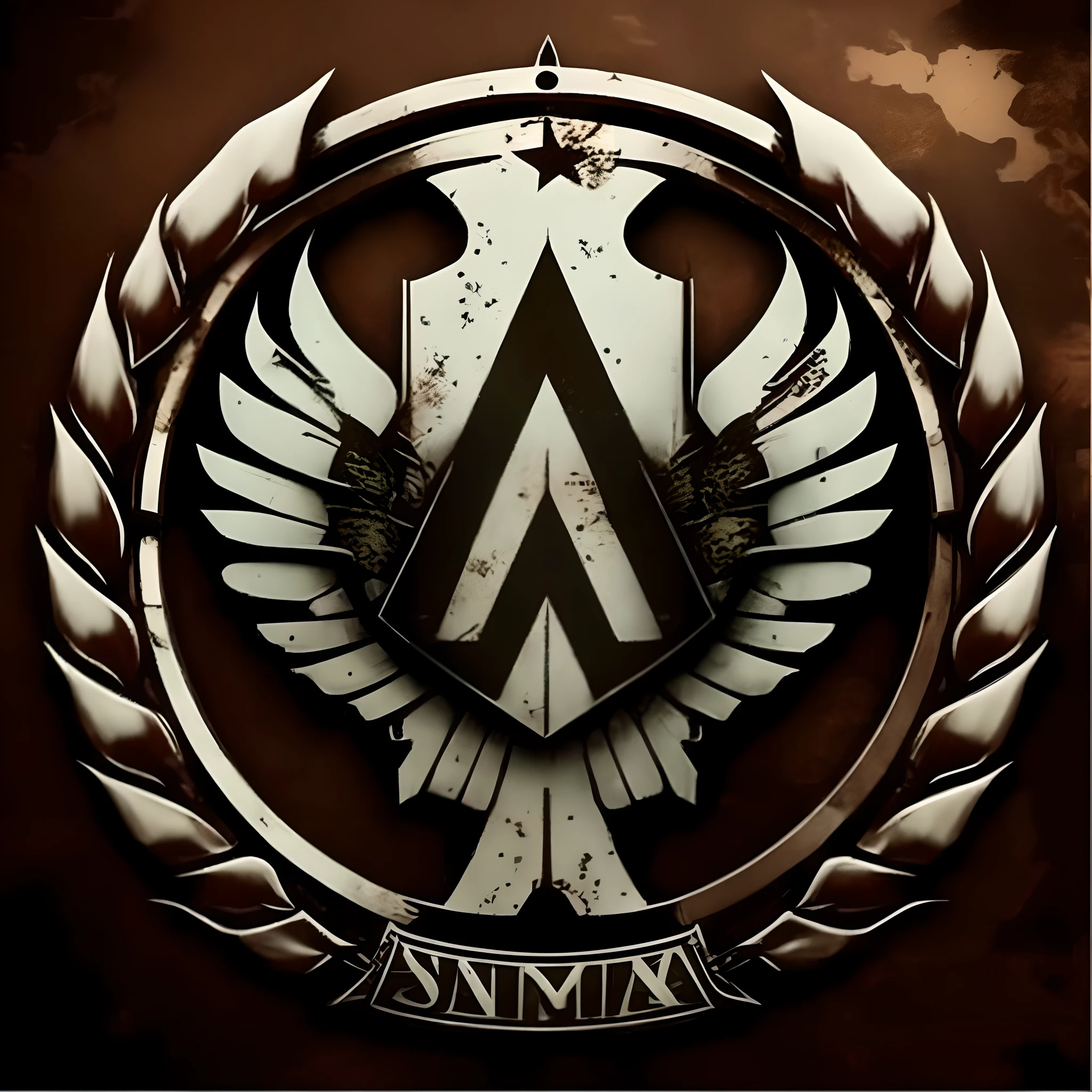 a close up of a metal emblem with a bird on it, age of sigma art, avatar image, imperial military, arma 3, sakimi, imperial symbol, anima, symmetrical logo, style of ade santora, sigma male, with an eagle emblem, the sigil of the mafia, shield emblem, nmm, symbol, symatrical