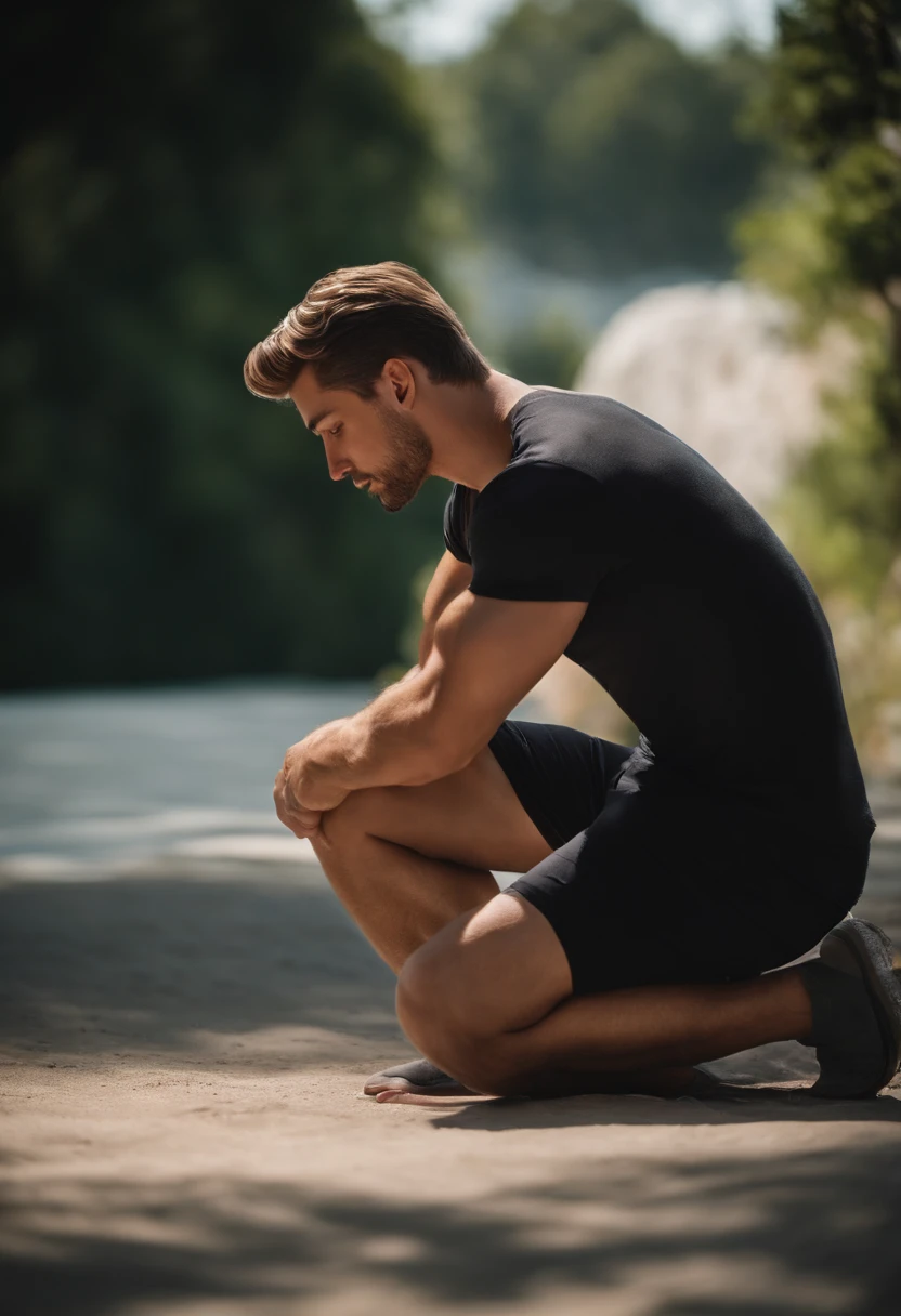 Hot guy on knees, shirt, underwear, sucking a dick