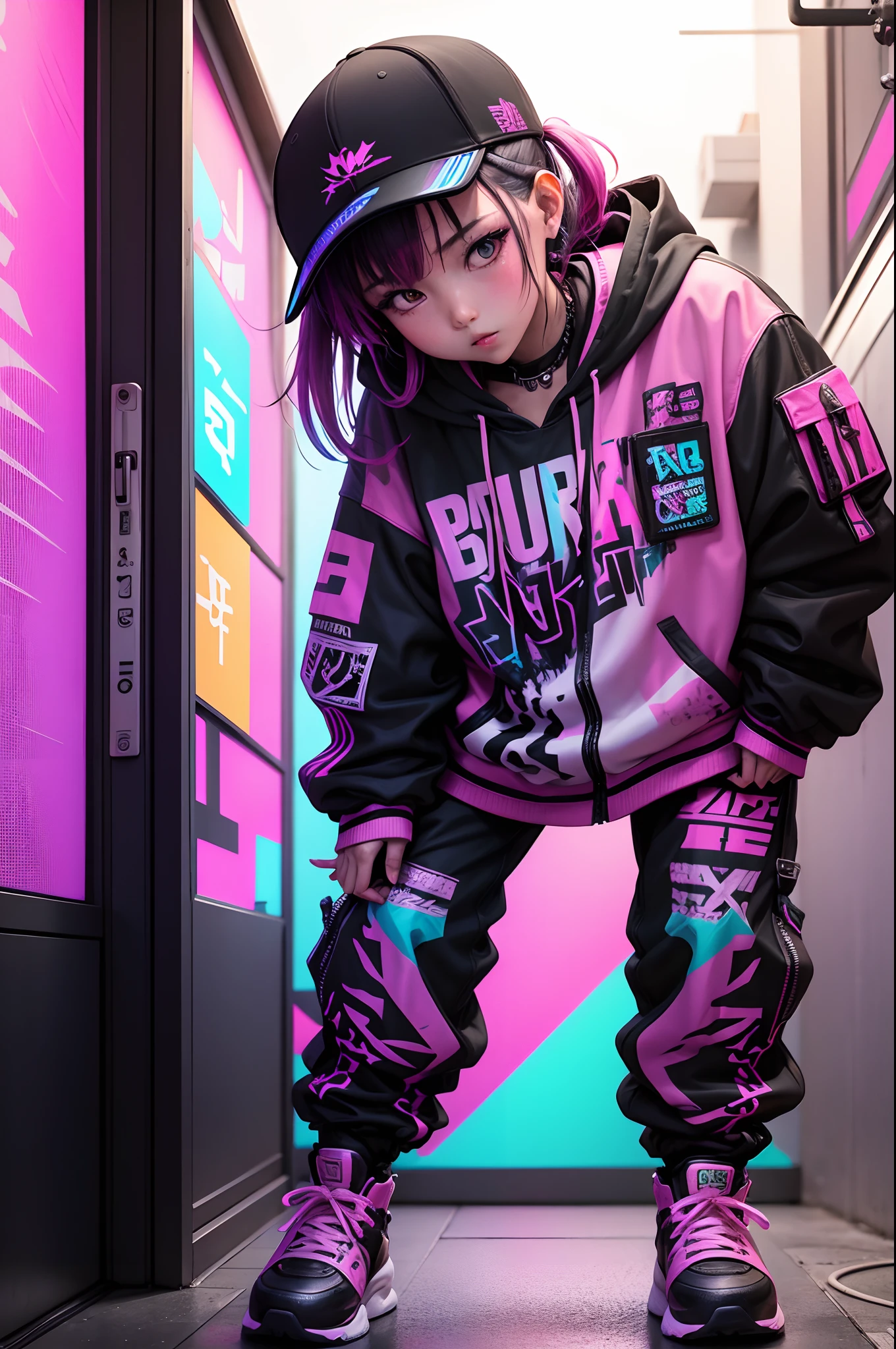 transparent color PVC clothing,transparent color vinyl clothing,prismatic,holographic,chromatic aberration,fashion illustration,masterpiece,girl with harajuku fashion,looking at viewer,8k,ultra detailed,pixiv,<lora:tangbohu-detailmaker_v2.5:1>,