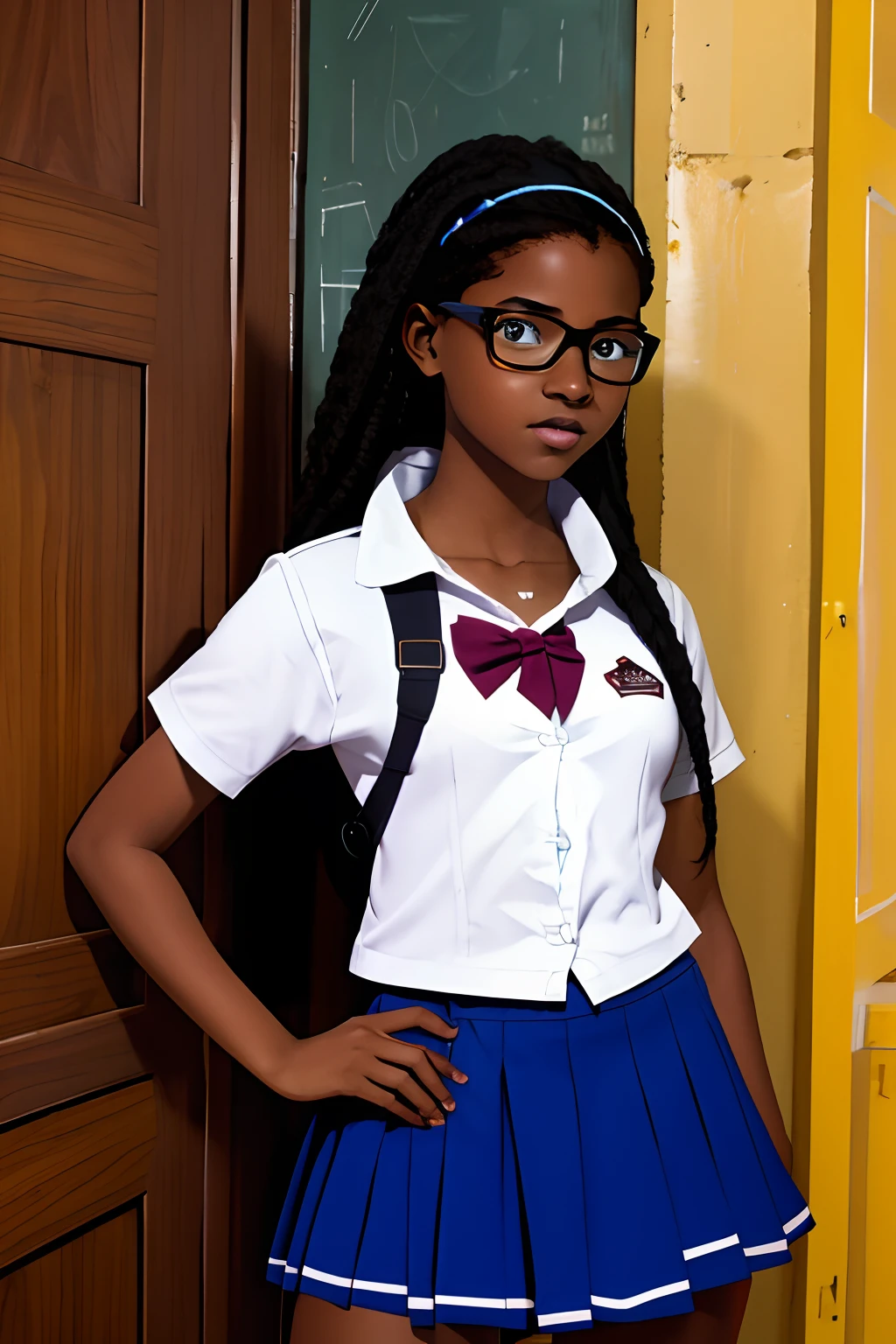 jovem ****** garota colegial nerd negra