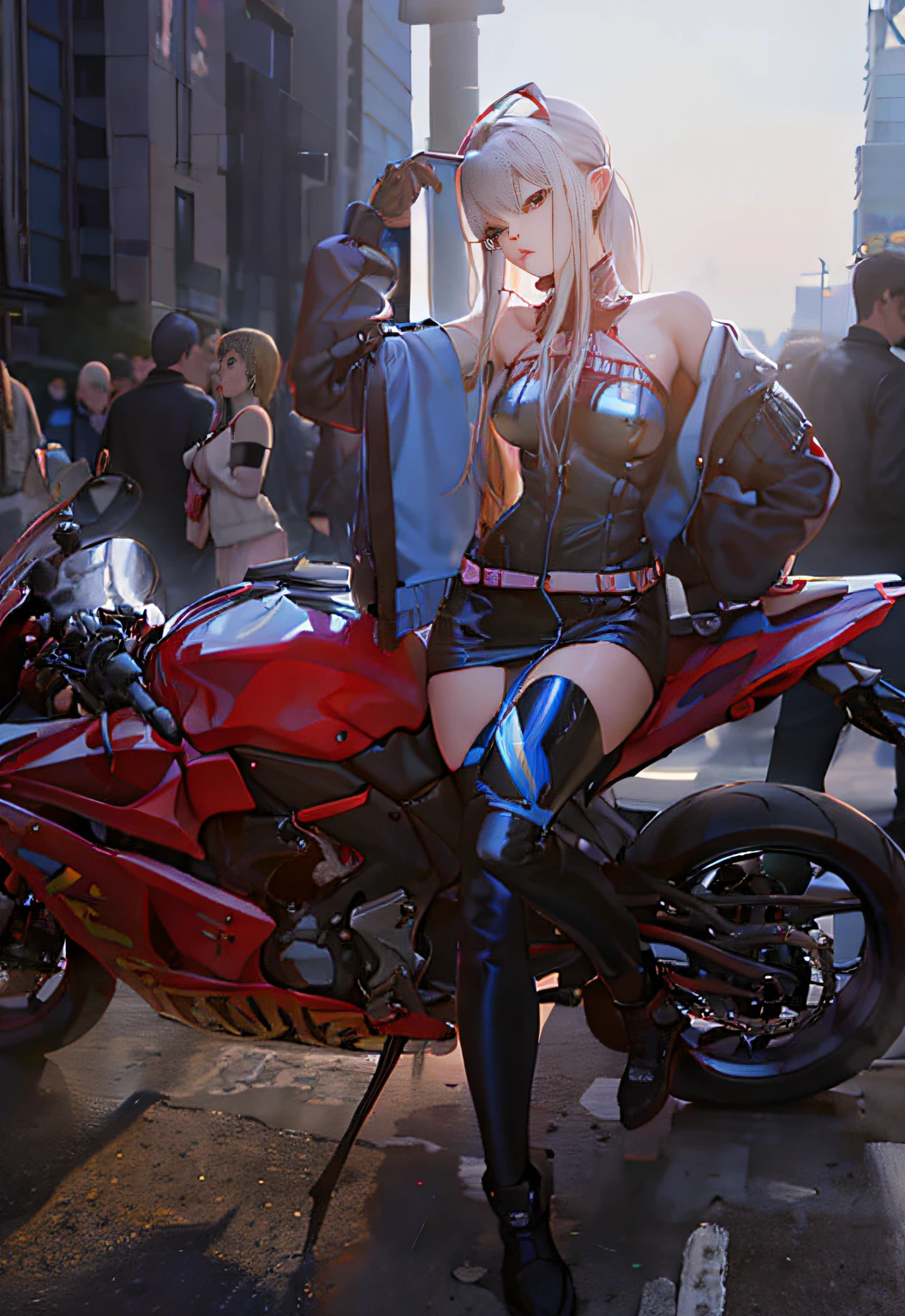 1girl, beautiful, perfect face and detailed eyes, looking at the viewer, transparent outfit, Amazing realistic image of a beautiful girl in sexy semi-open sports outfit showing her panties(cameltoe), nipple breast on cloths, long flowing hair, dynamic pose, random pose, racing car, race field,