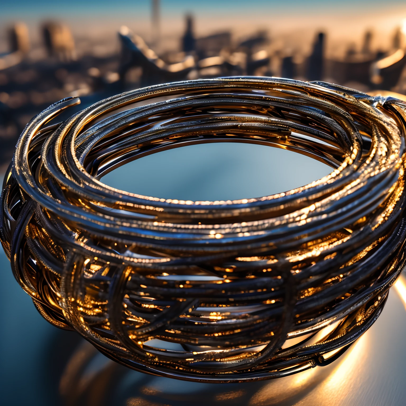 masterpiece, Best Quality, hight resolution, 8K, 4K, (wide metal rings:1.5) , ultra-detail