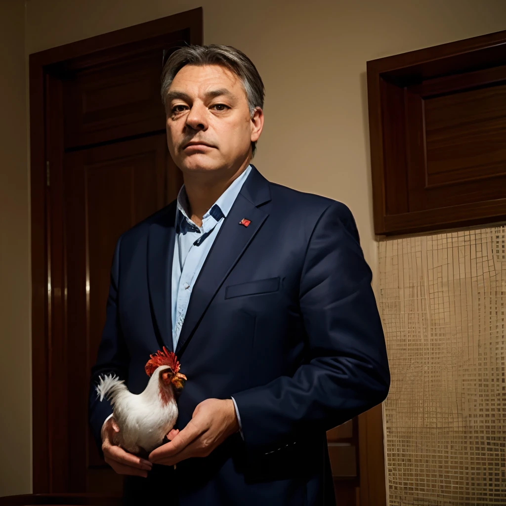 Viktor Orbán shows us his record sized rooster