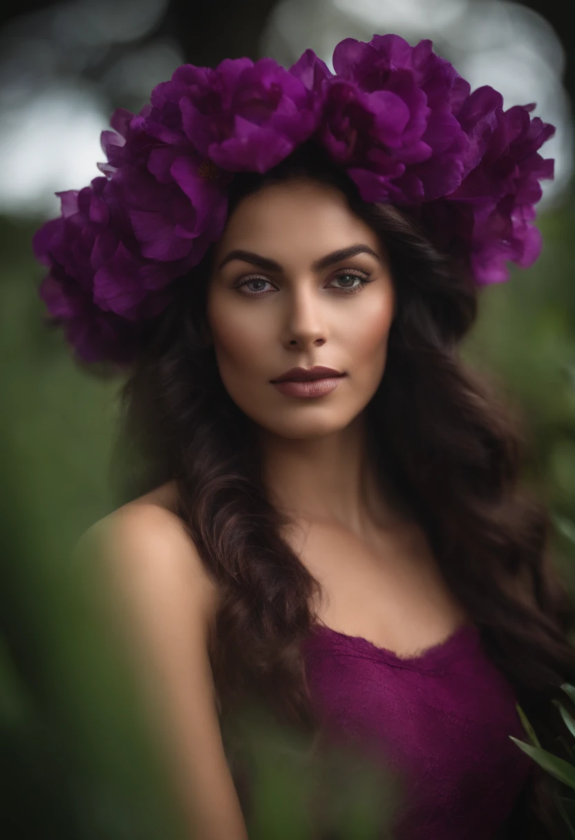 Um retrato de meio corpo de uma gueixa de cabelo roxo impressionante, no bikini, irradiando beleza e delicadeza, captured with a Hasselblad camera. Your lifelike skin is illuminated by soft global illumination, Highlighting Its Natural Features. Capture Configurations: medium format, Lente 80mm, F/2.8, 1/250 seg, ISO 100. Intended for Instagram post with realistic aesthetics. --AR 3:2 --NSFW --auto --s2