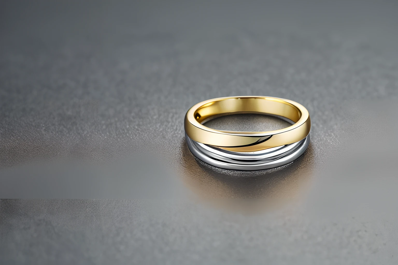Photo, Photorealistic, Art wide ring, gold and platinum, postmodern design, shift-tilt shot