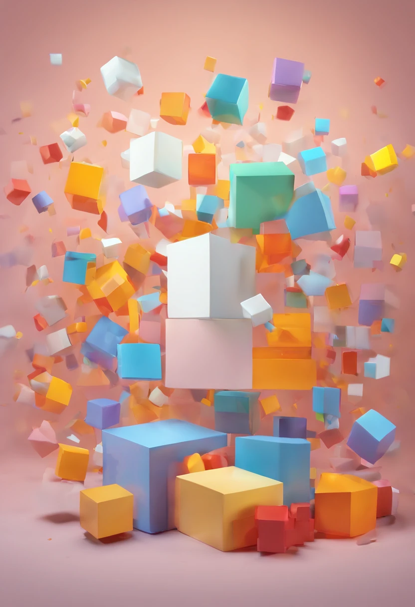 a cube, floating