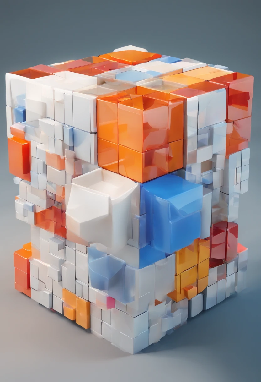 a cube, floating