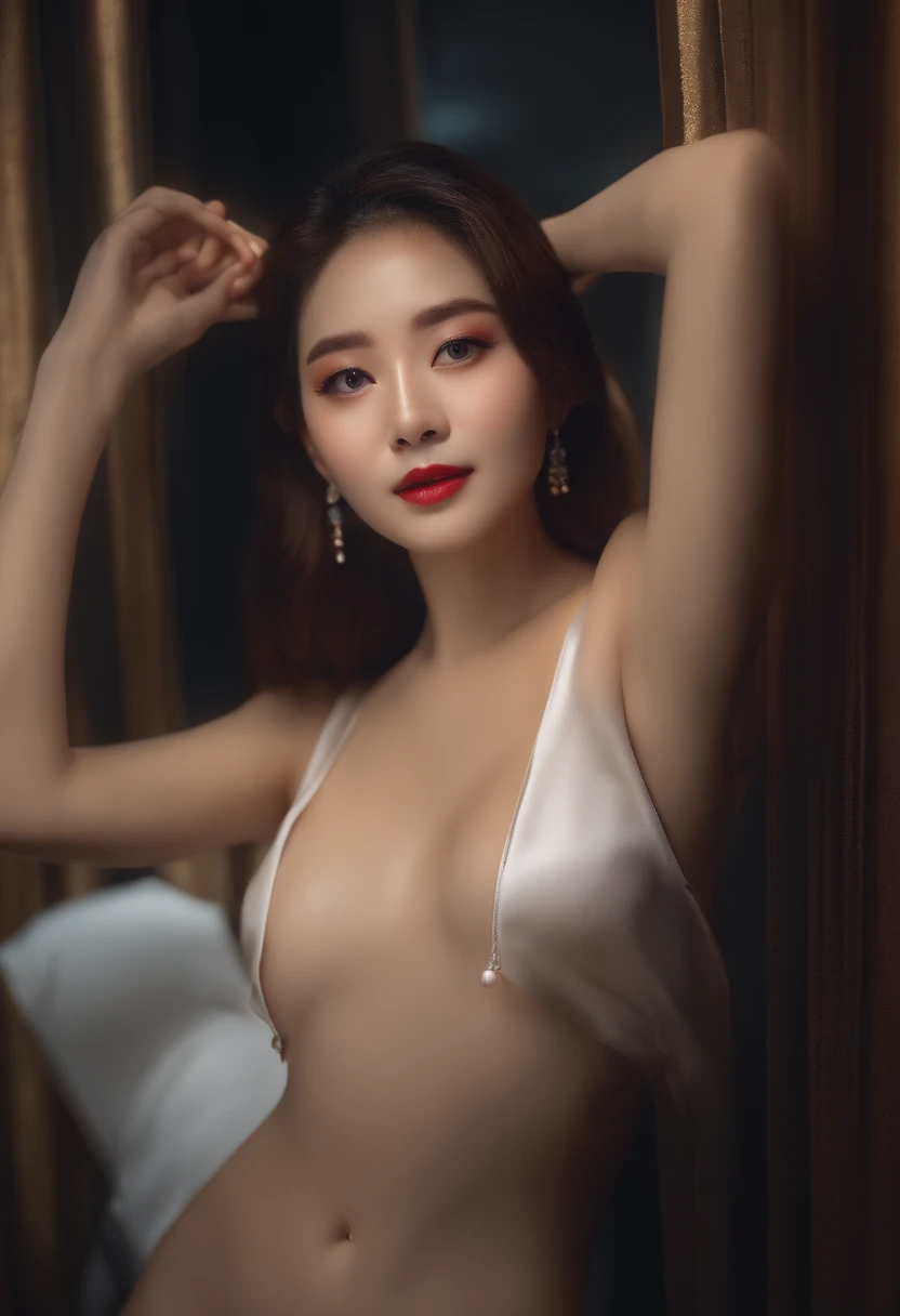 (Top image quality、4K、masterpiece:1.3)
femele、Glamorous beautiful girl、fullnude、Shower room、sodden、ultra-quality