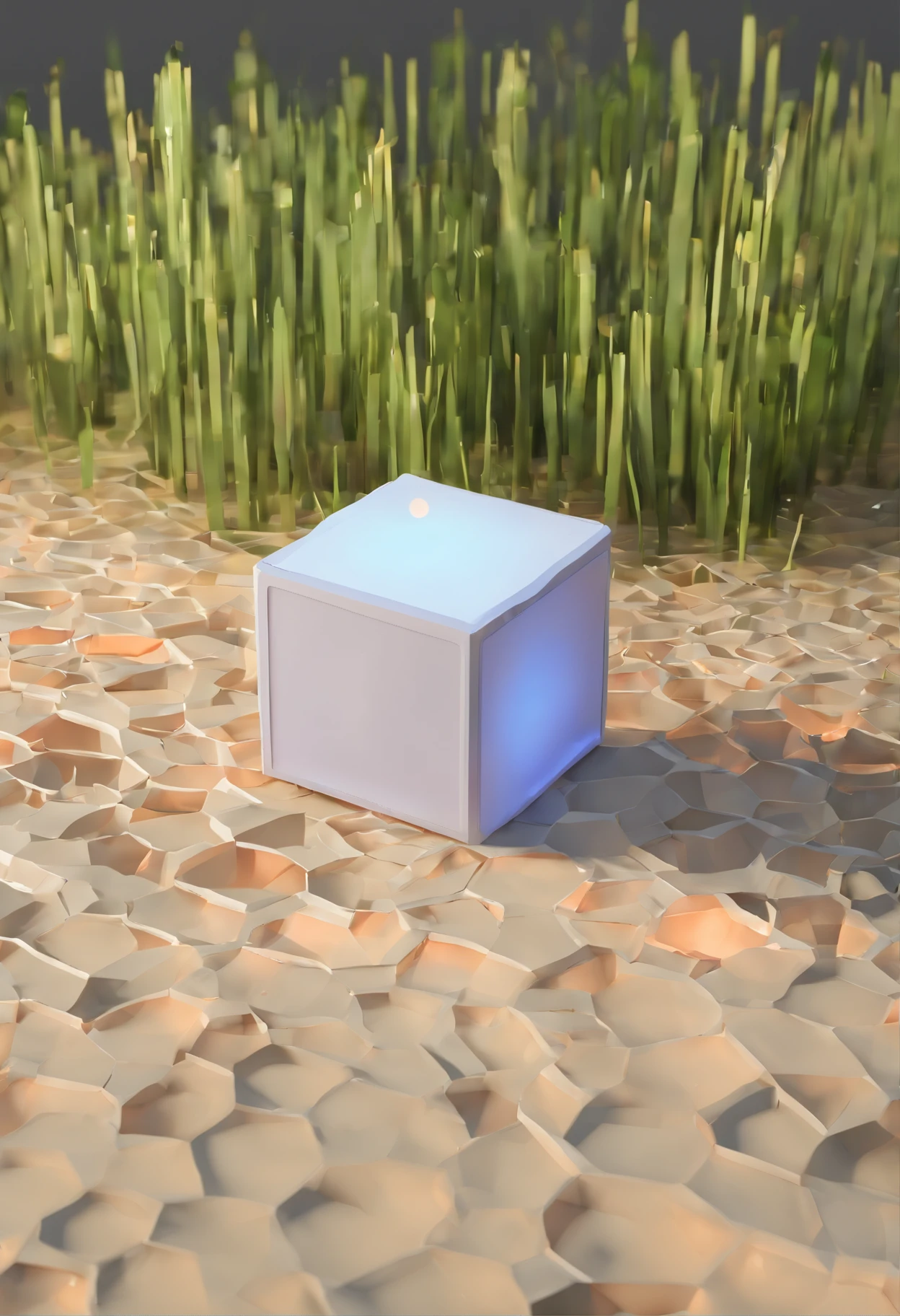 a cube, floating