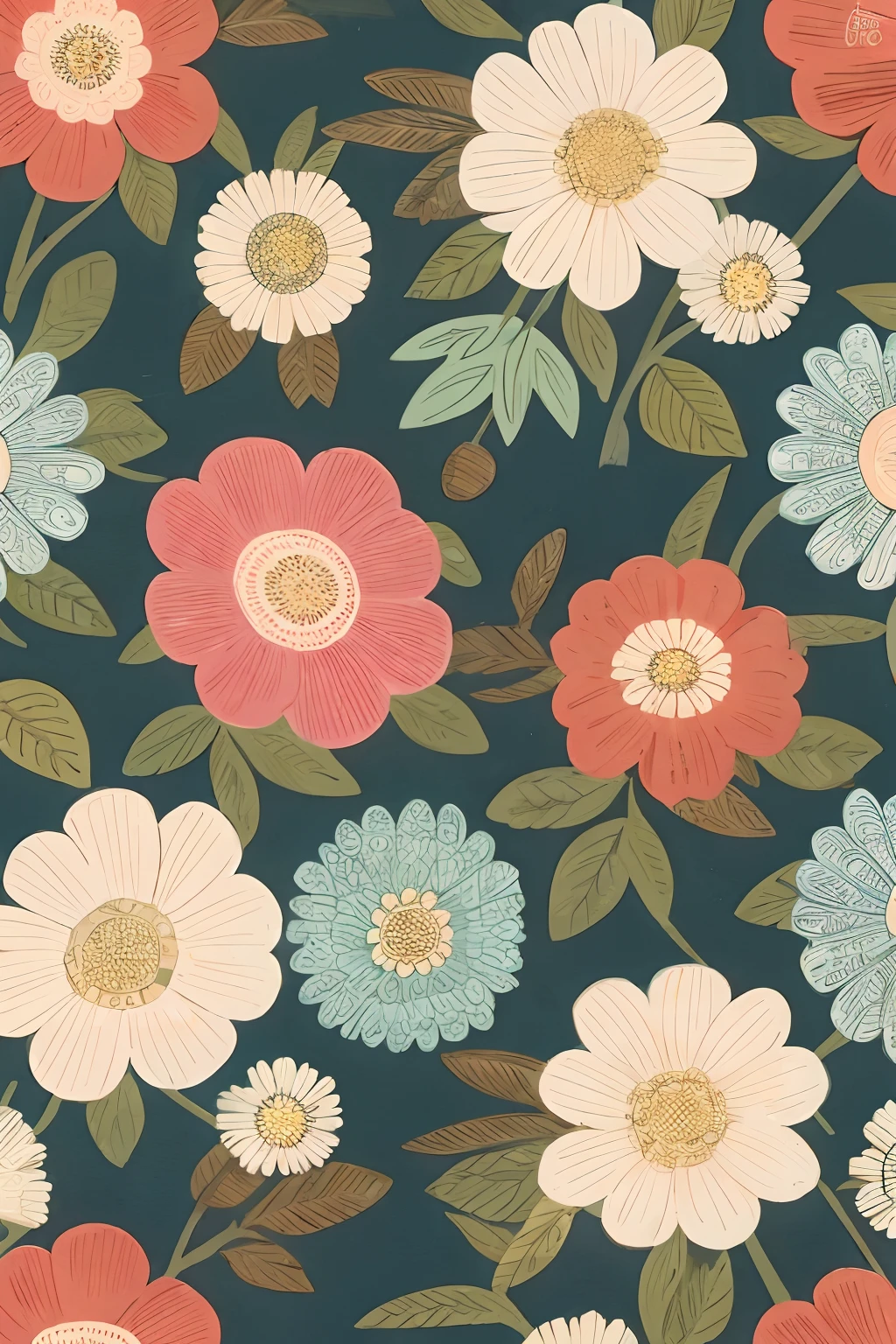create pattern from image, hand painted, HD, detailed, Inpiration by Rifle Paper Co