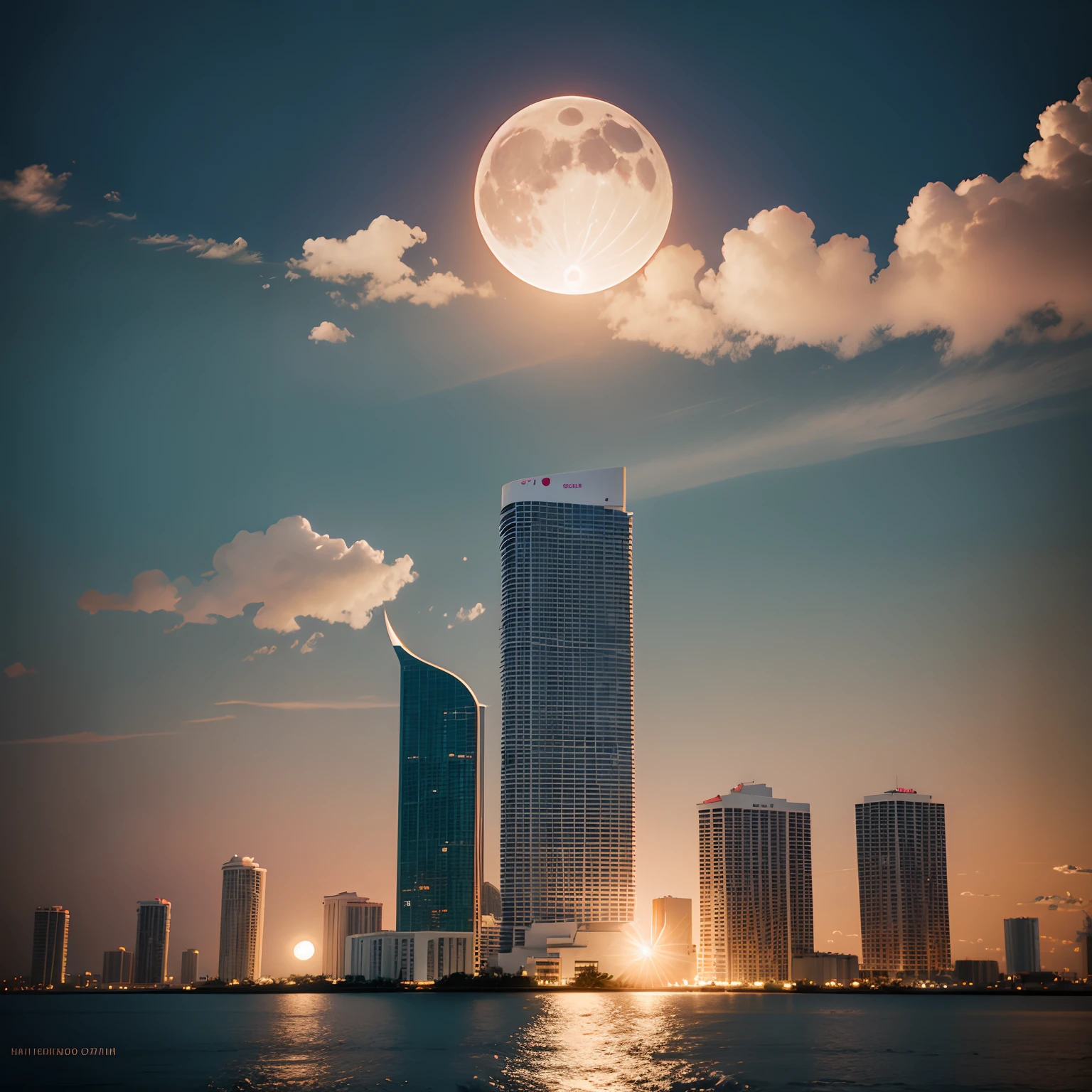 Moon 🌝 over Miami