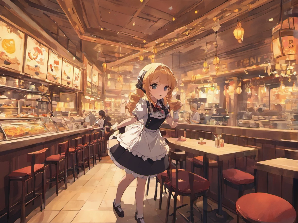 {{Cute Maid Cafe,inside restaurant}},Beautiful scene,during daytime,No humans,no Animal,