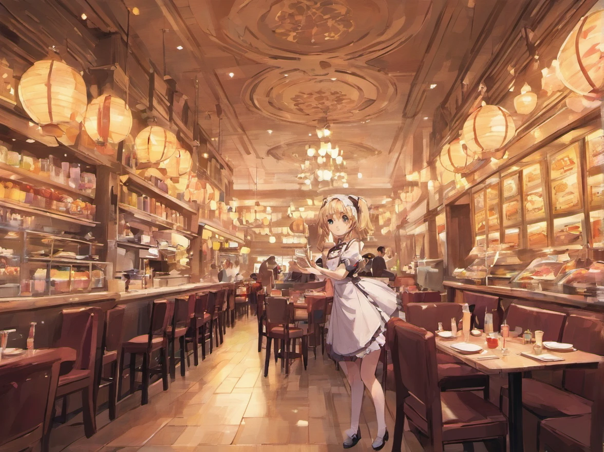 {{Cute Maid Cafe,inside restaurant}},Beautiful scene,during daytime,No humans,no Animal,