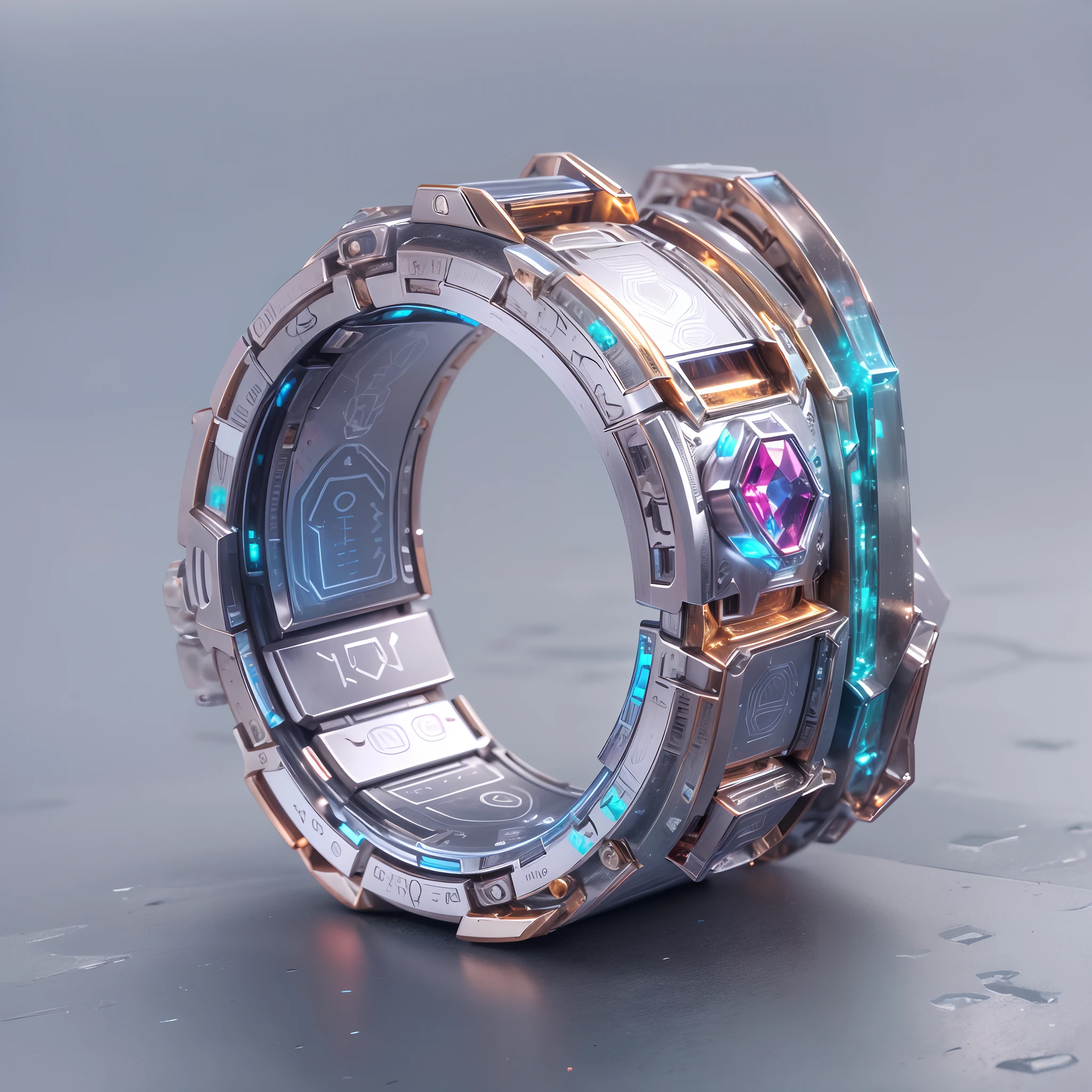 object,(Nothing but the ring),(No Man), (1 complex magic ring made from Gundam mechs,The head of the Gundam mech is engraved on the ring,The entire ring is made of titanium with ruby,Sci-fi from start to finish,Details with a metallic icy texture,Future mechanical technology process made,metallic luster,Icy mechanical line beauty), Simple sci-fi background,Colorful colorful, luxury goods,Positive image, product-view, solofocus, Ballpoint pen stroke,(tmasterpiece), high qulity,1.4 times real