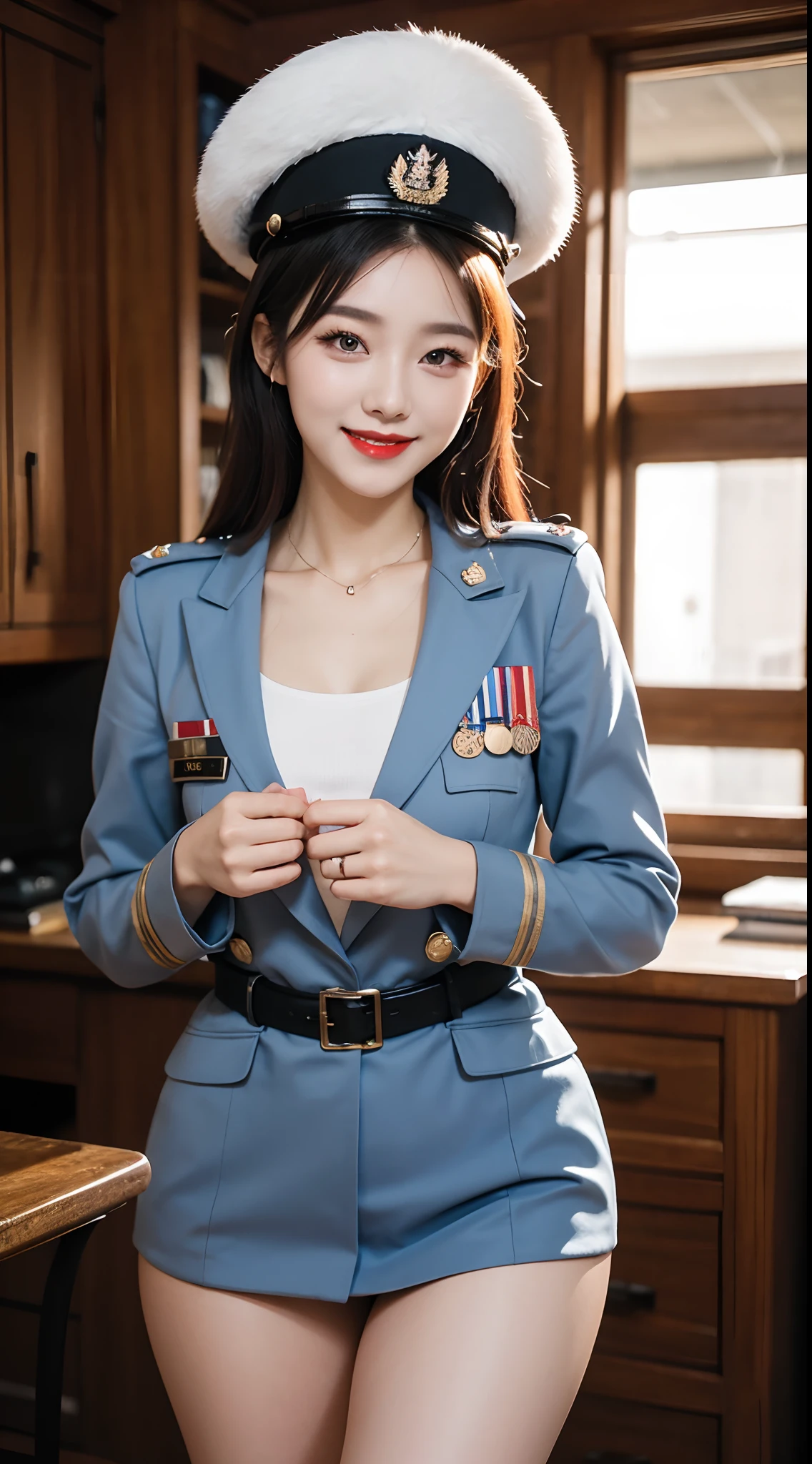 （RAW photos，HighestQuali），（dynamicposes)，Full body like，The uniform of a flight attendant，（realisticlying，realisticlying：1.3），HighestQuali，tmasterpiece，Very fine and beautiful，highly  detailed，CG，unified，2k wallpaper，Wonderful，beautifuldetails，tmasterpiece，HighestQuali，Extremely detailed Cg Unity 8K wallpaper，，
