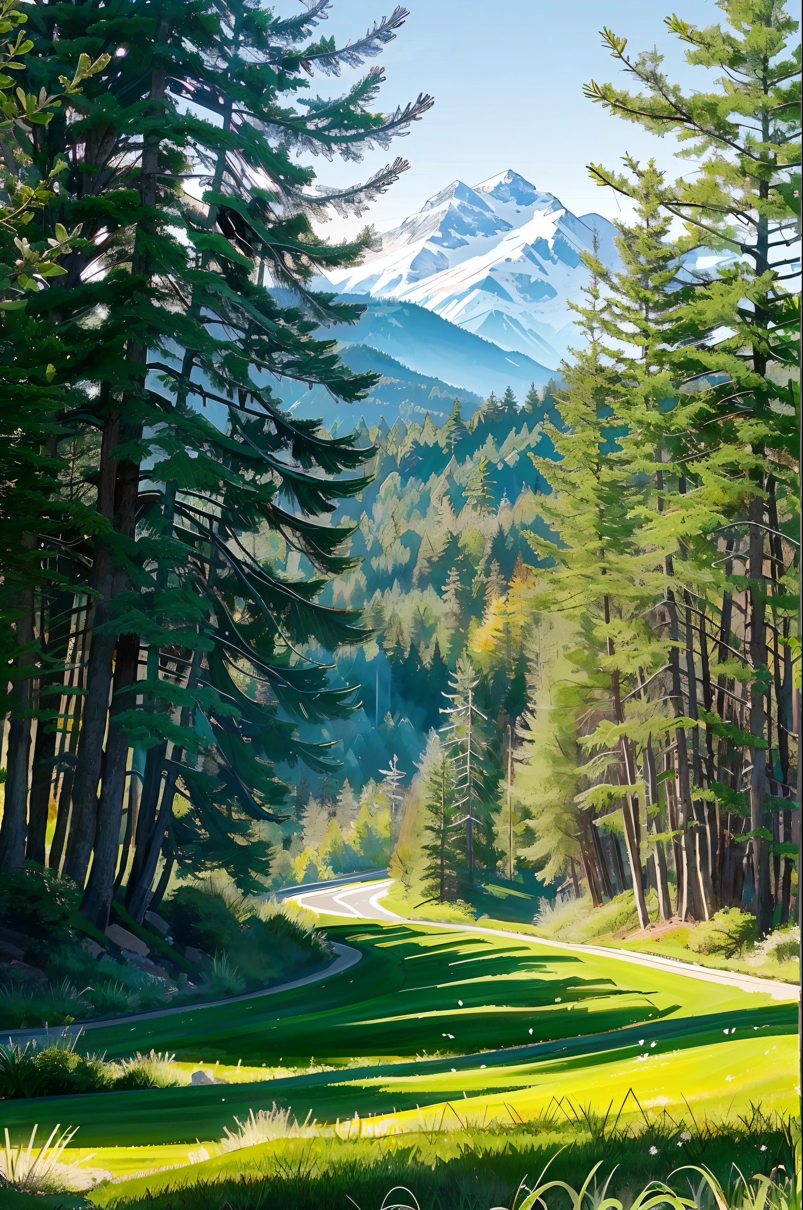 beautiful scenery outline
