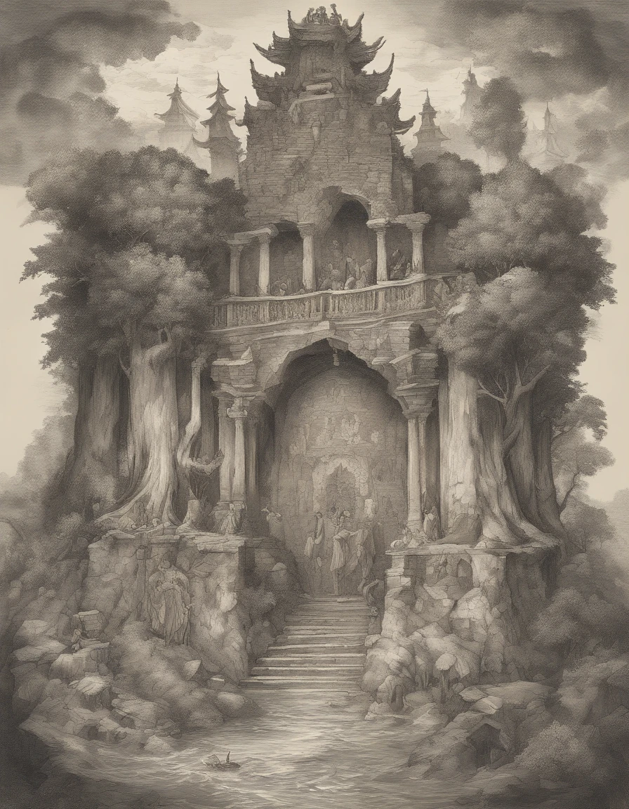 Na entrada da cidade, Visitors are greeted by a busy main street, repleta de comerciantes que exibem suas mercadorias variadas. As they get closer, podem avistar, ao longe, The majestic tower of the Guild of Heroes, erguendo-se orgulhosamente no horizonte.
Heading east, amidst an atmosphere of mystery and spirituality, encontra-se o Templo dos Cultistas. Its ornate structures blend into the lush landscape of the small forest that surrounds the site, creating an atmosphere of serenity and worship of ancient deities.
Ao sul, the dark Caves of Thieves lurk deep within the city, accessible by winding alleys and hidden tunnels. This is the stronghold of wiles and secrets, where thieves control the black market and plot their manoeuvres.
Por fim, Heading north, a cidade se abre para o vasto oceano, whose skyline is dotted with merchant ships sailing in search of trade and adventure. The ocean offers a portal to distant lands and exciting maritime challenges.