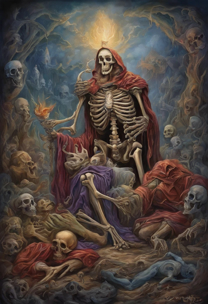 Dark ambient, Intricate Details, Studio Lights, Mystical Ambient, Mechanical, Asymmetric, Mystical Ambient, the result rendered must be made it from parts of the dead human bodies and skulls, skeletons of poisonous vipers and snakes and other reptiles, bones, worldly scum, still life should be surrounding the main objects artwork, horror, evil, hell, murdered innocents and must look very real with a blooded crown of spines, rusted and worn metallic chains and it must transmit the pain of the crucifixion of Jesus Christ, art by Carne Griffiths and Wadim Kashin.