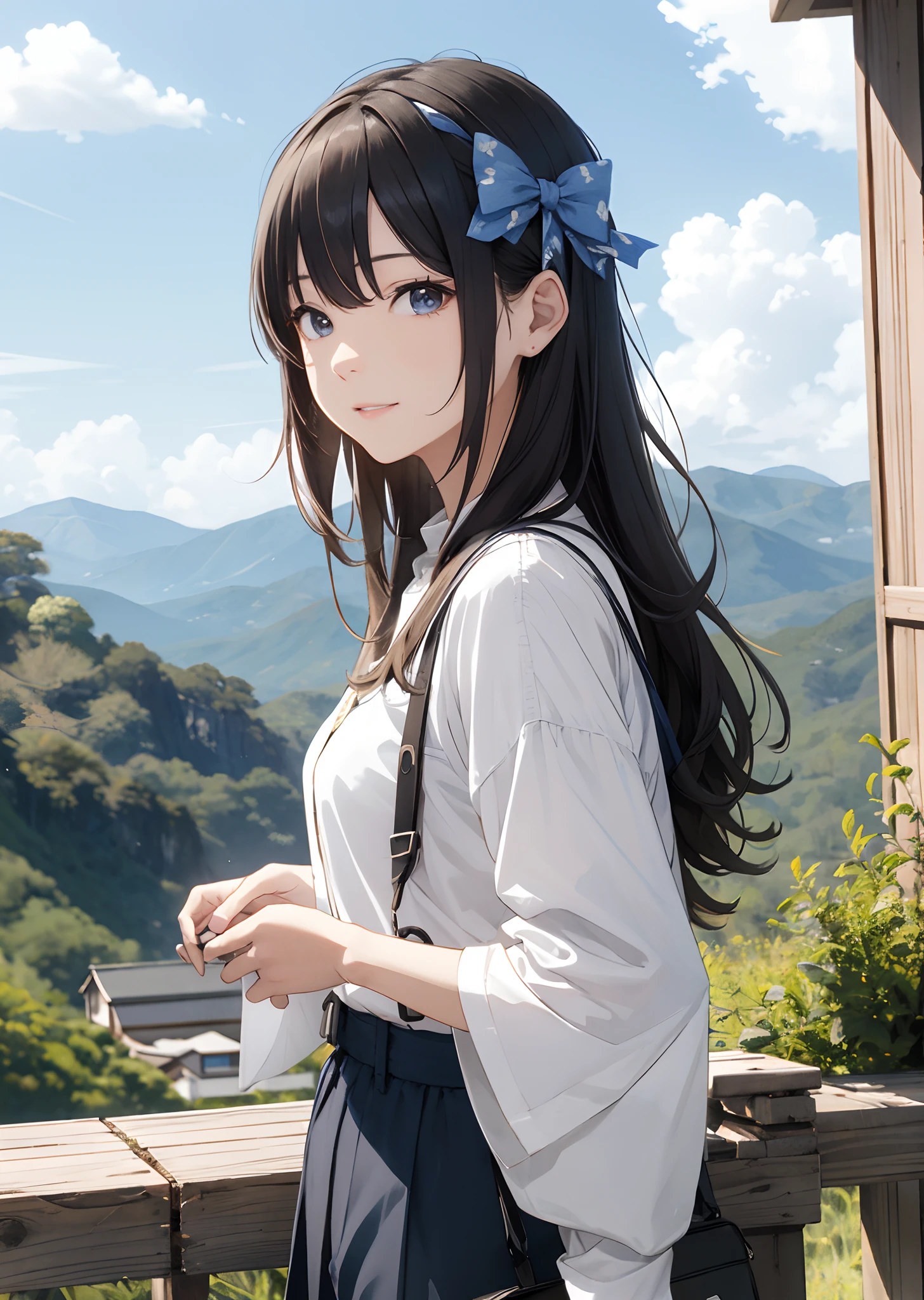 blue-sky、mont、girl with
