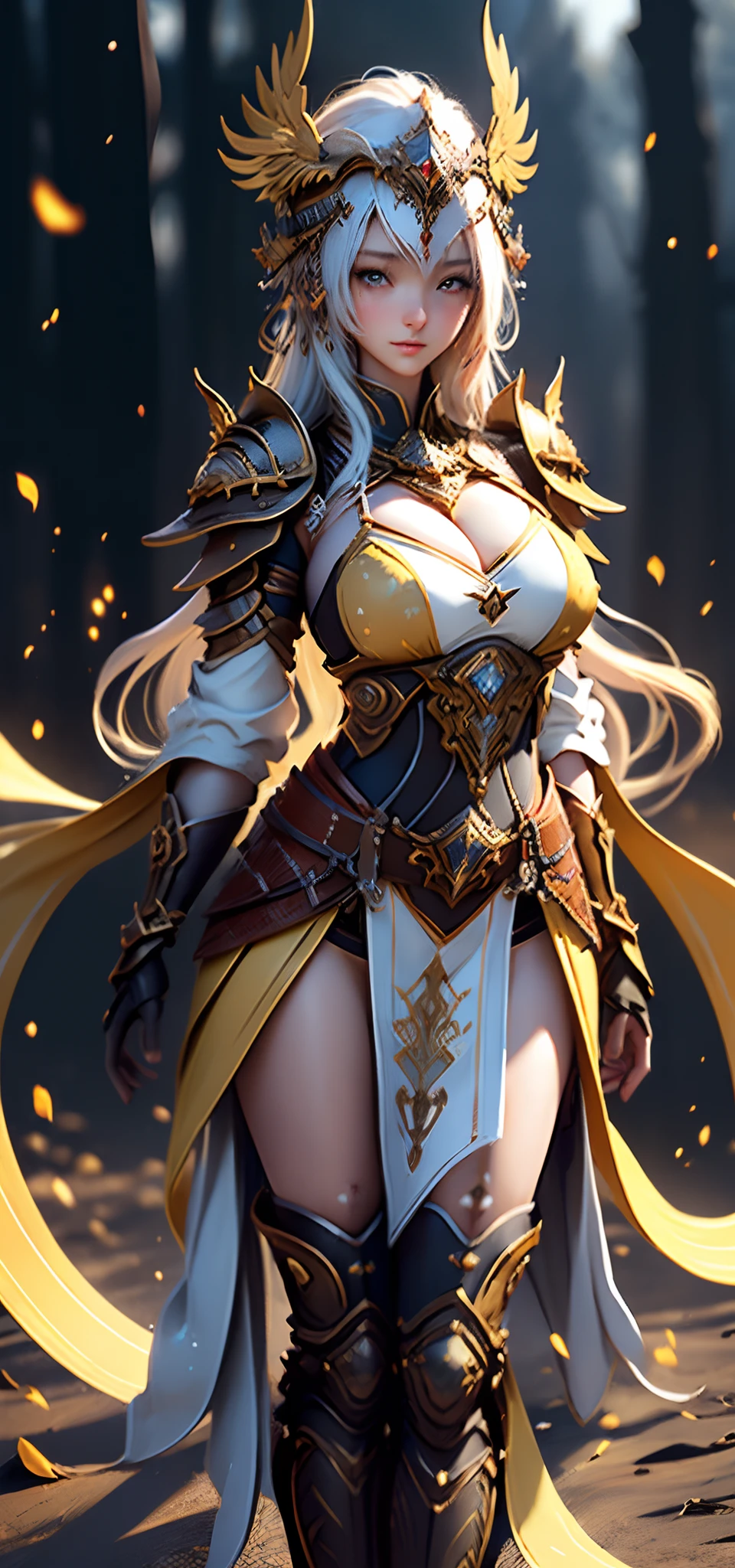(( (tmasterpiece),(Very detailed CG Unity 8K wallpaper),best qualtiy,cinmatic lighting,细致背景,beatiful detailed eyes,Bright pupils,(Very fine and beautiful),(Beautiful and detailed eyes description),ultra - detailed,tmasterpiece,facing at camera,hight resolution)), (Dressed in insanely sexy bikini armor), Richly decorated armor, a beautiful woman warrior, cleavage of the breast