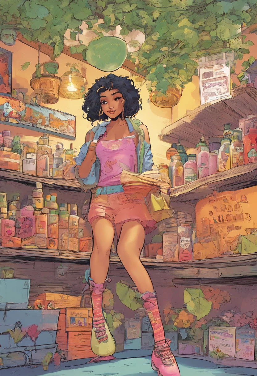 American comics, the comic story is presented in multiple feminine and kawaii panels with color. A femboy goes on a adventure trying to find his first feminine outfit