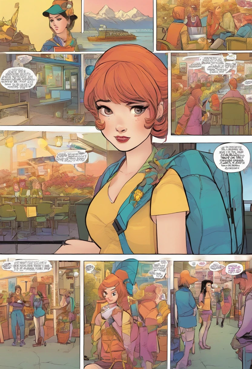 American comics, the comic story is presented in multiple feminine and kawaii panels with color.  A femboy goes on a adventure trying to find his first feminine outfit.