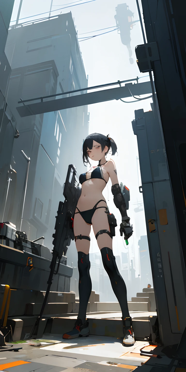 (masterpiece、top-quality)、cyberpunked、The bikini、girl with、Standing Picture、concept-art