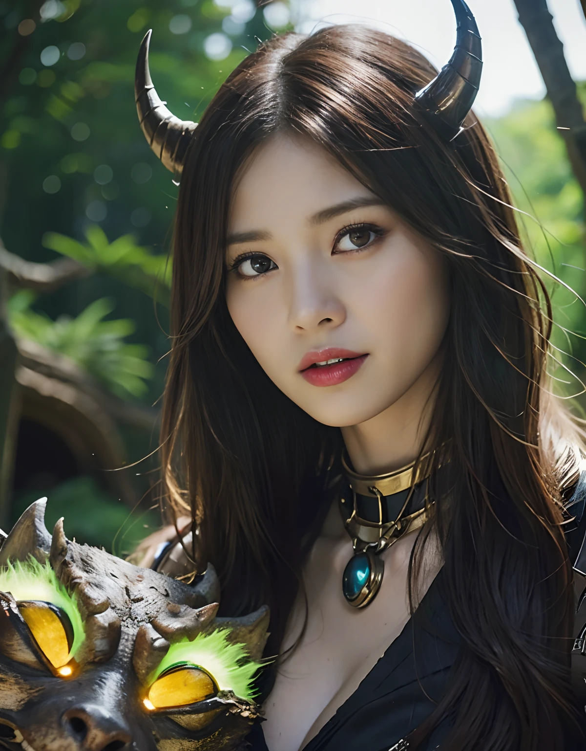 (1 Mechanical Girl)、top-quality、​masterpiece、超A high resolution、(Photorealsitic:1.4)、Raw photo、女の子1人、Fight mutants、glowy skin、(((1 Mechanical Girl)))、With a beautiful knife、（Yellow Metal Bodysuit）、(Kobold、ogre、Fierce battle with orcs),（Fight fiercely against aliens）、Precipitous cliffs、(beautiful forest background)、(Fighting Demonic Beasts)、(Small LED)、((super realistic details))、portlate、highly intricate detail、Realistic light、(Mystical expression),CGSoation Trends、(Strong giant demon beast background),globalillumination、Shadow、octan render、8K、ultrasharp、Colossal tits、Raw skin is exposed in cleavage、metals、Details of complex ornaments、Japan details、highly intricate detail、Realistic light、(Mystical expression),CGSoation Trends、Red Eyes、radiant eyes、Facing the camera、neon details、(Mechanical limbs)、(blood vessels connected to tubes)、Mechanical vertebrae attached to the back、mechanical cervical attaching to neck、(Wires and cables connecting to the head)、Gundam、Small LED、,Mechanical thighs、Toostock、（Hands are also made of machines）、（Attack of the Monster Beasts）、