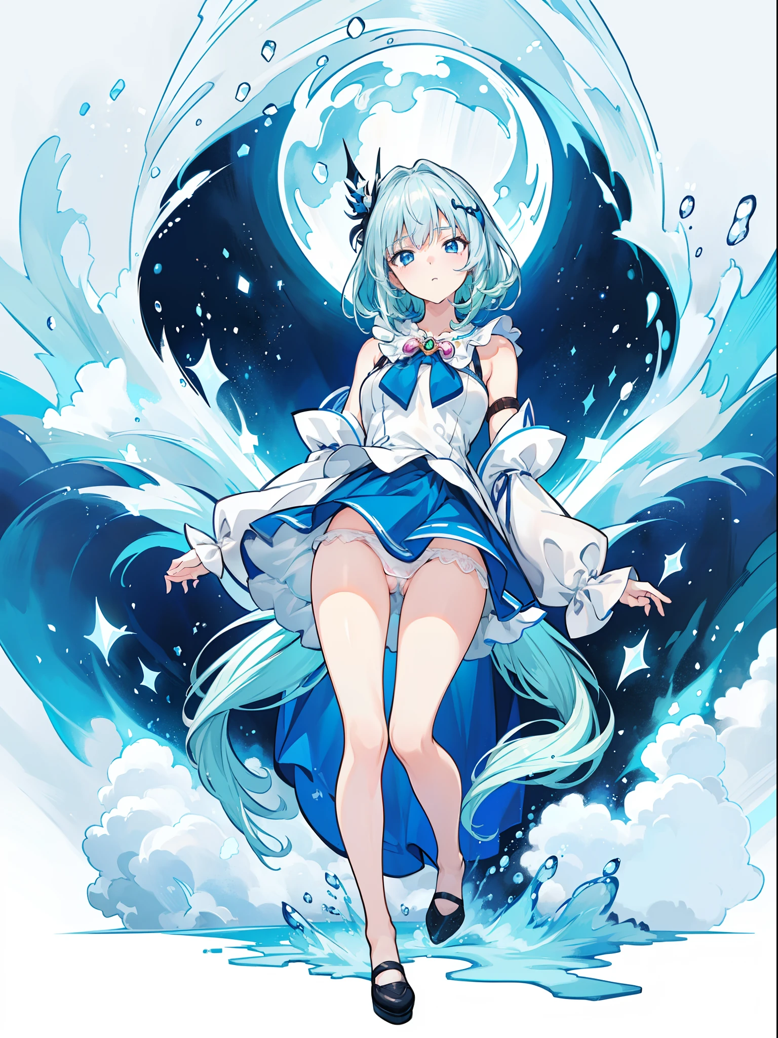 (1 Gretel) ,cowboy shot, character focus ,close to view,lift up skirt, (panty shot) , white background , full body , high resolution,(incredibly absurdres), anime visual,ultra detailed CG unity 8k wallpaper, ((masterpiece)), ((top-quality)), (beautiful illustration), ((an extremely delicate and beautiful))